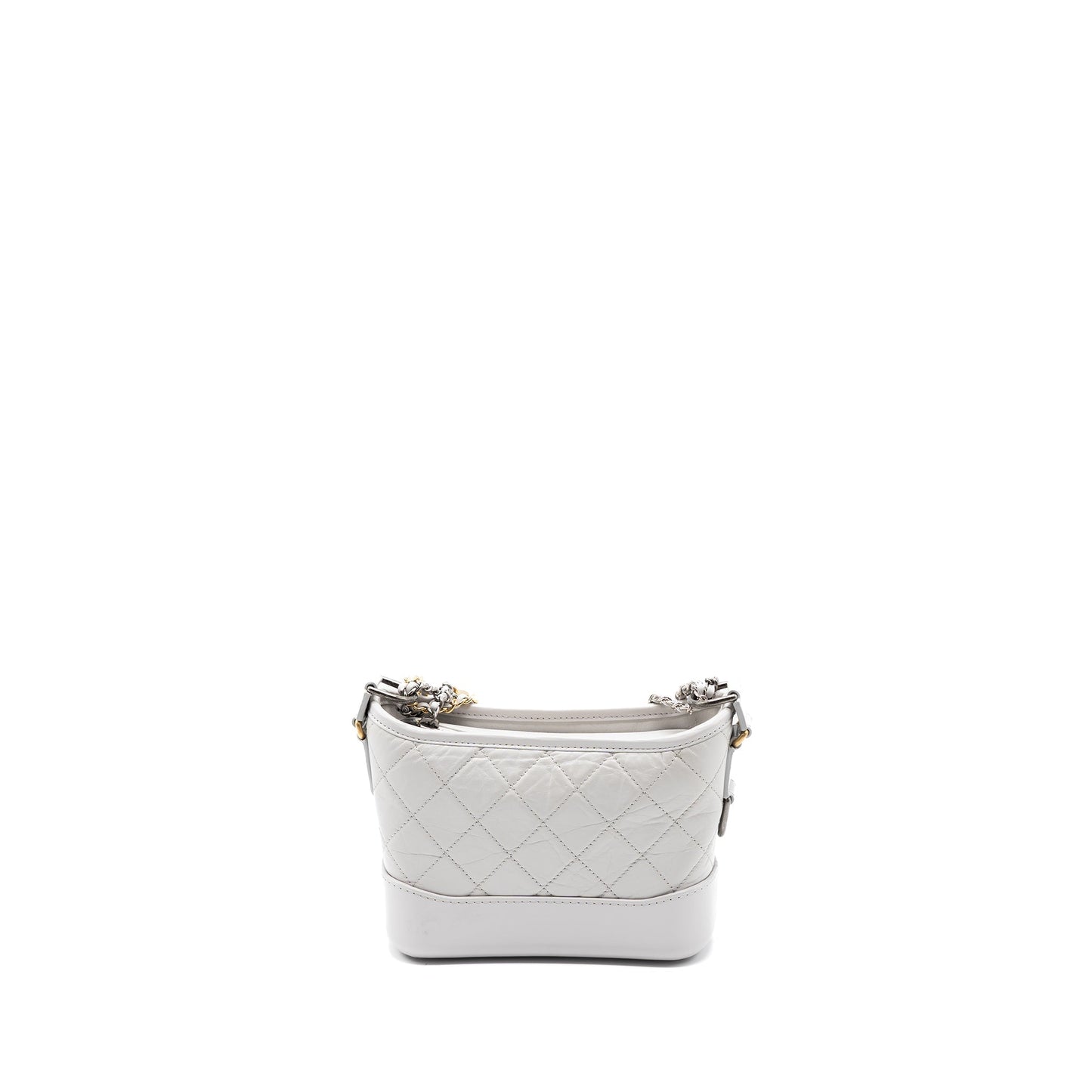Chanel Small Gabrielle Hobo Bag Aged Calfskin Light Grey