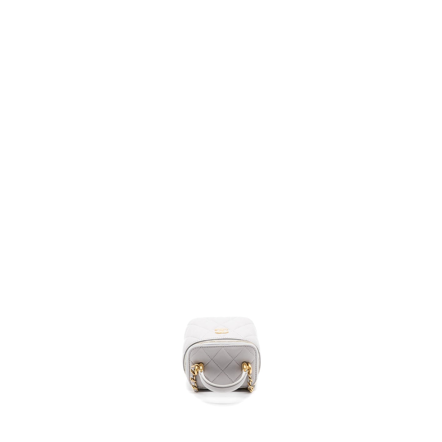 Chanel Top Handle Mini Vanity With Chain Light Grey