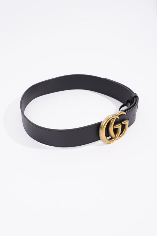 Gucci Womens Marmont Belt Black Leather / Brass 80cm - 32"