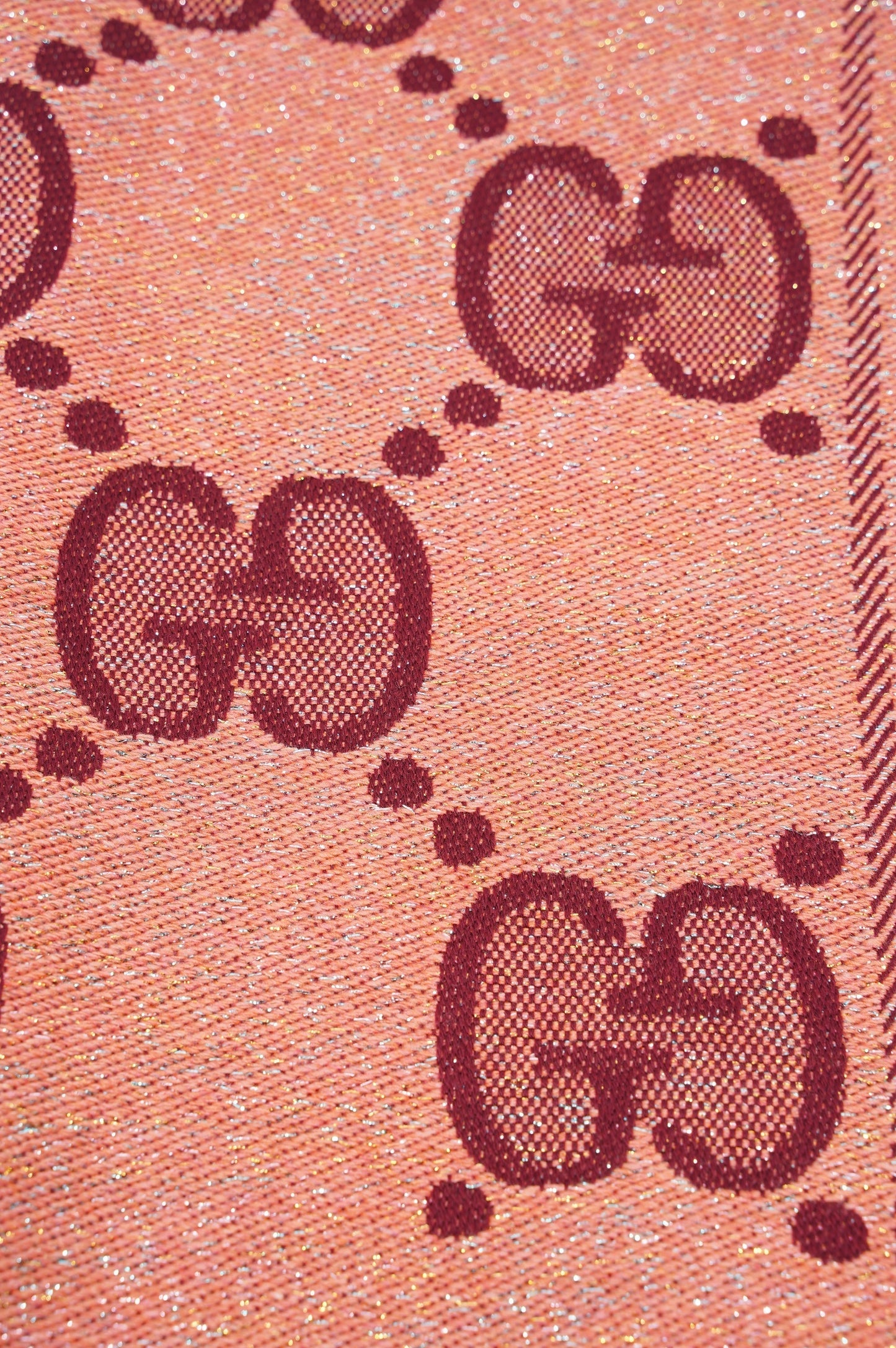 Gucci Womens GG Shawl Coral Wool