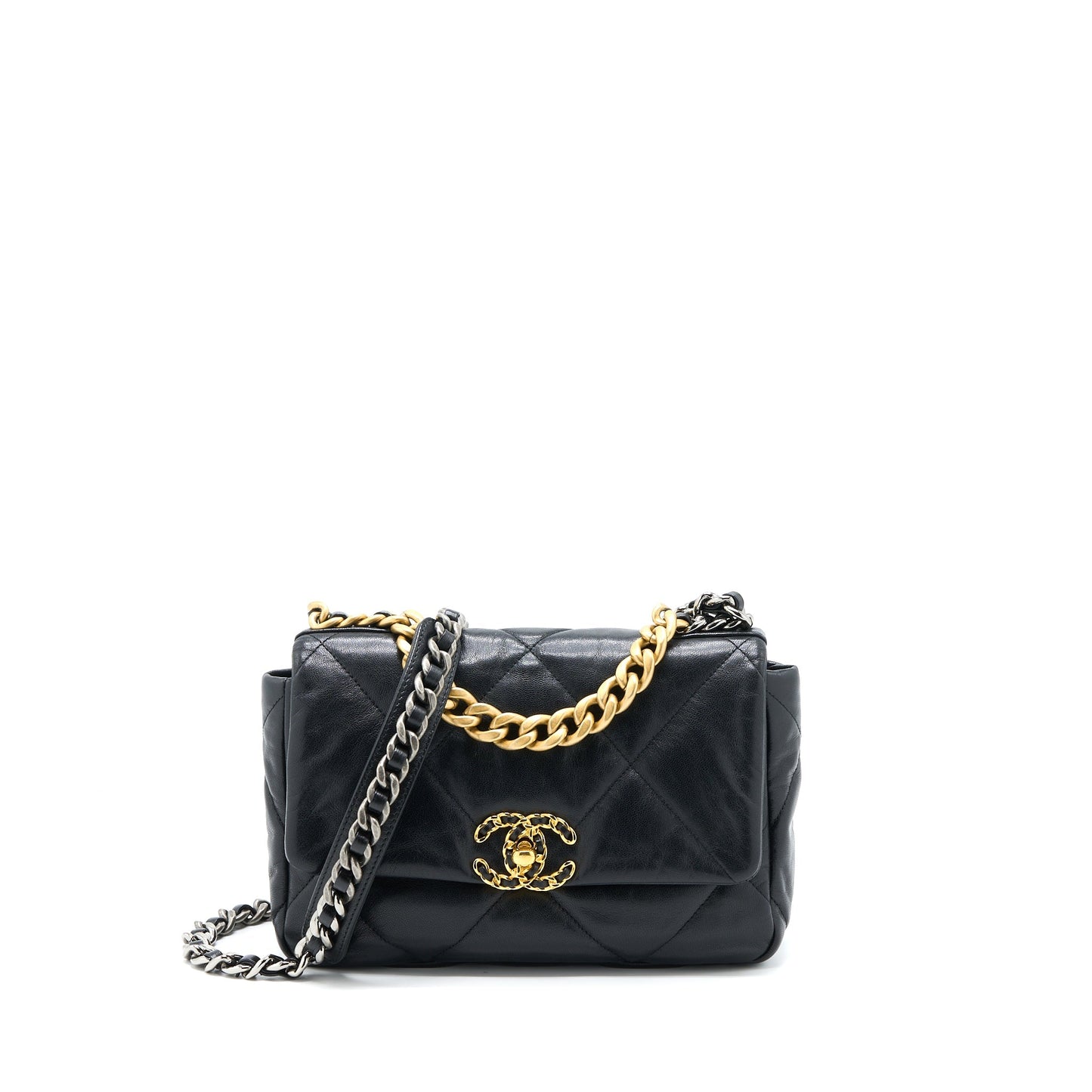 Chanel Small 19 Bag Goatskin Black