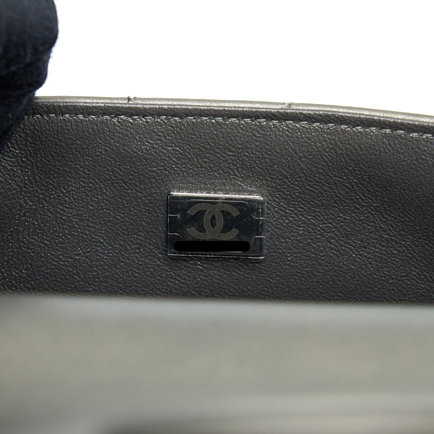 Chanel 21B Mini Rectangular Flap Bag Calfskin Metallic Silver with Shiny Ruthenium Hardware (Microchip)