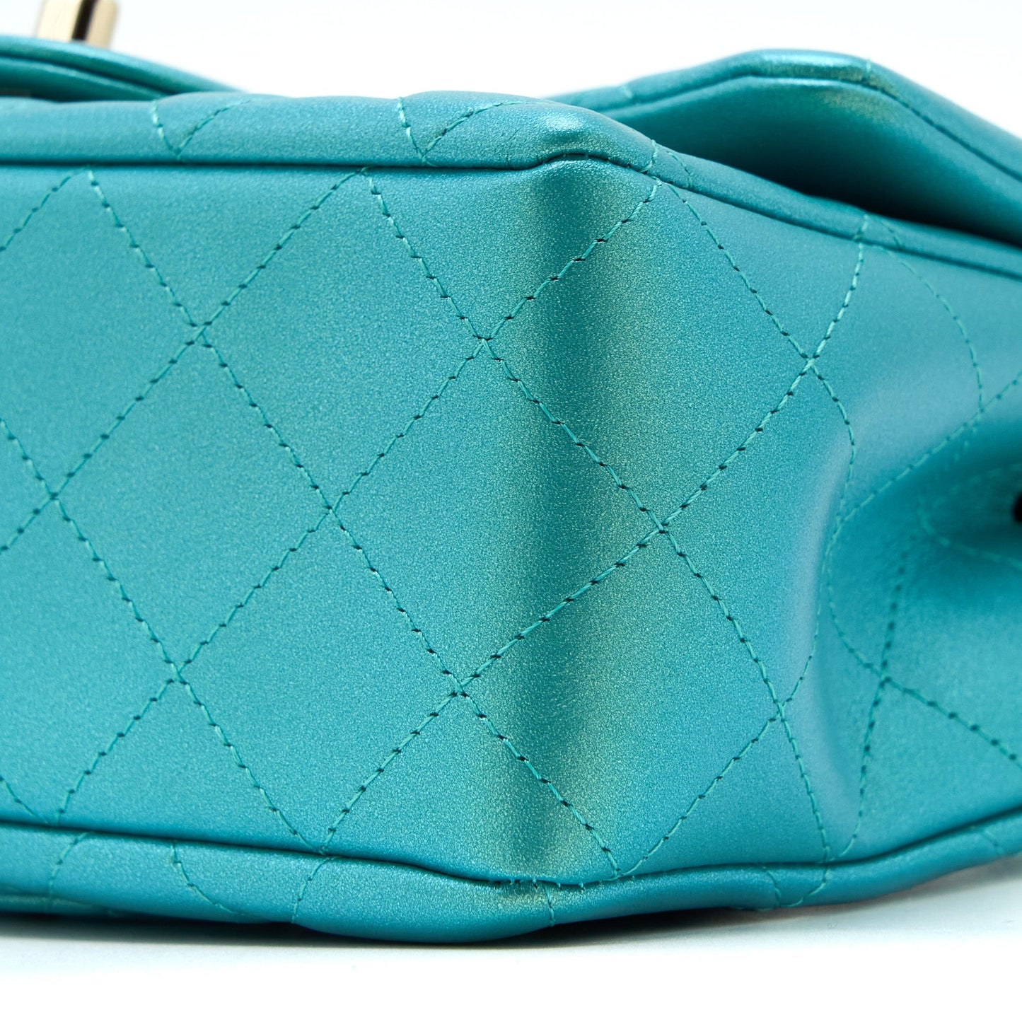 Chanel 21S Mini Rectangular Flap Bag Calfskin Iridescent Green L