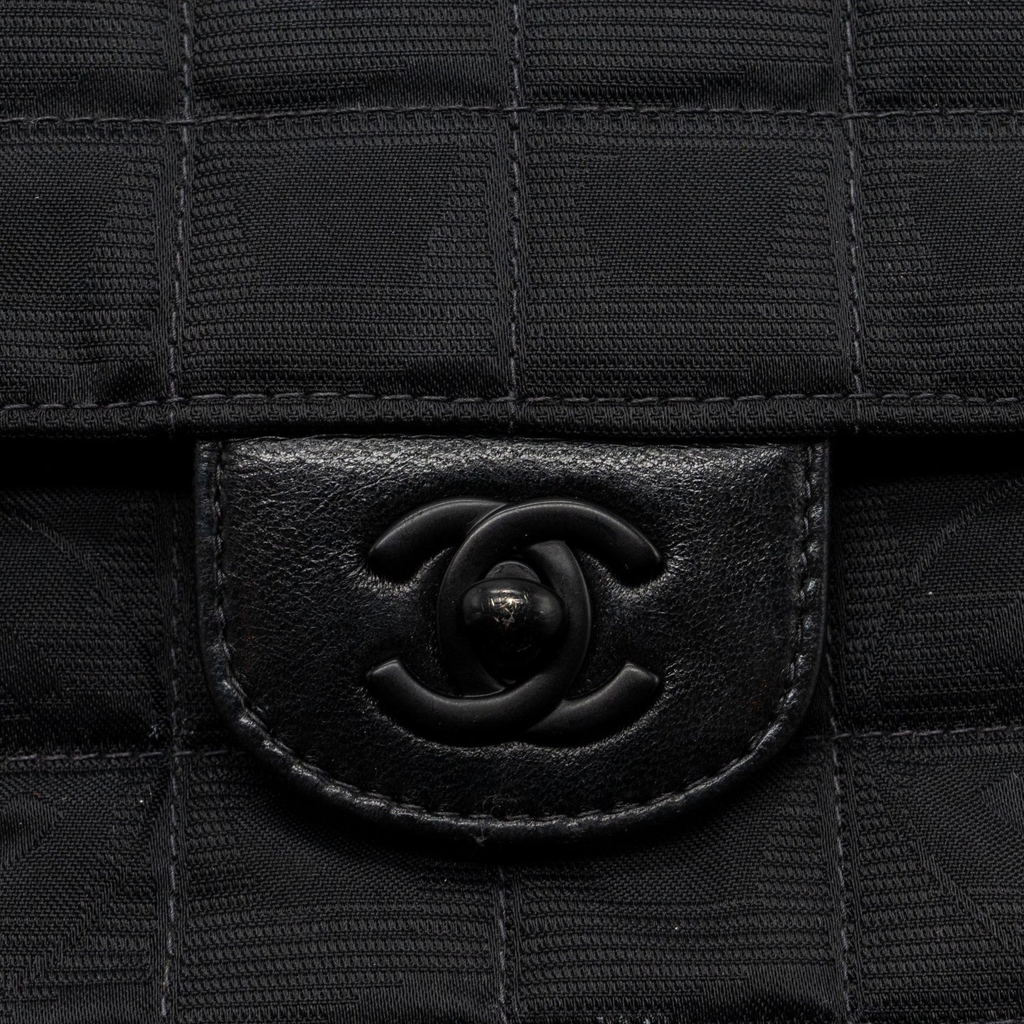 Chanel  Flap Bag Fabric Black With Black Hardware