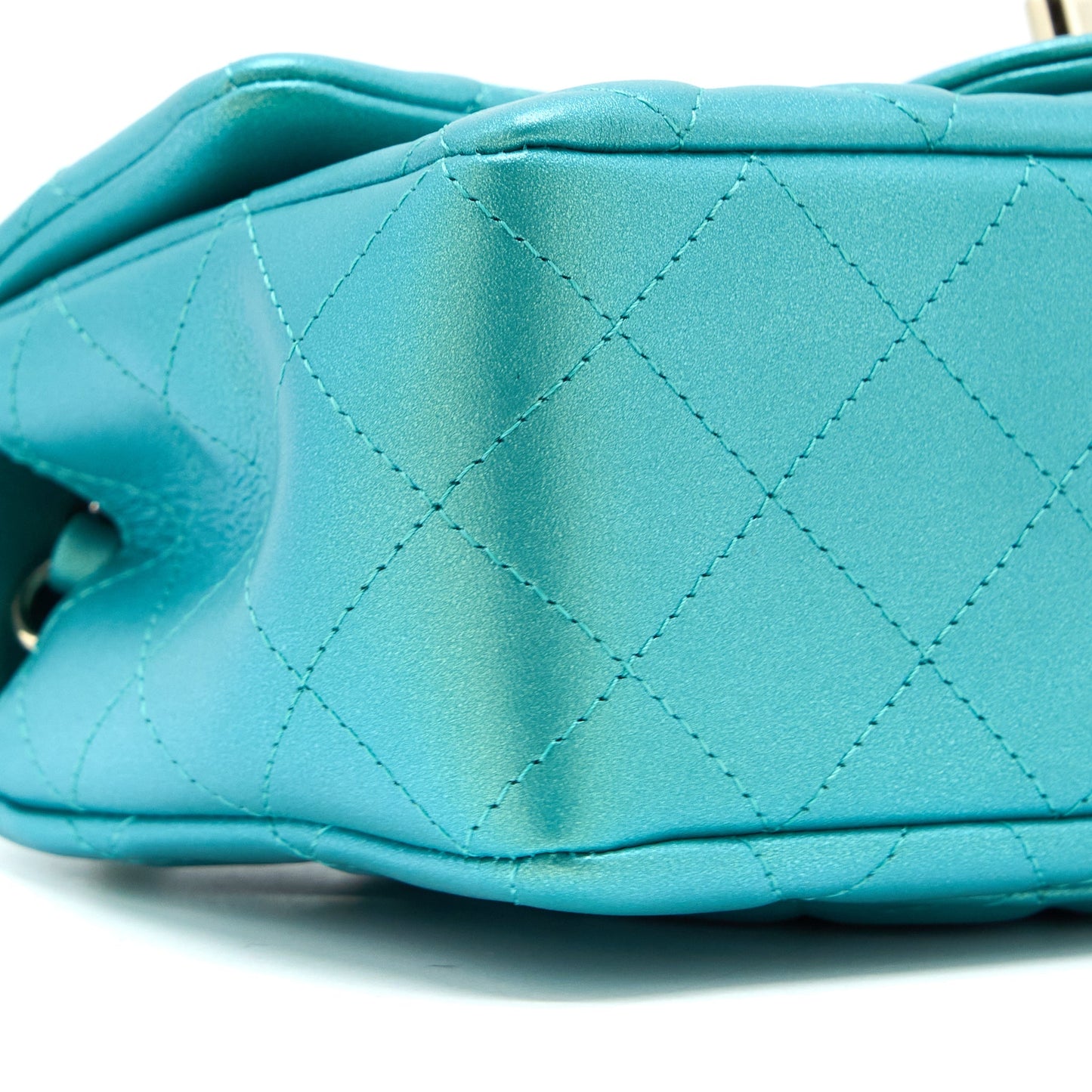 Chanel 21S Mini Rectangular Flap Bag Calfskin Iridescent Green L