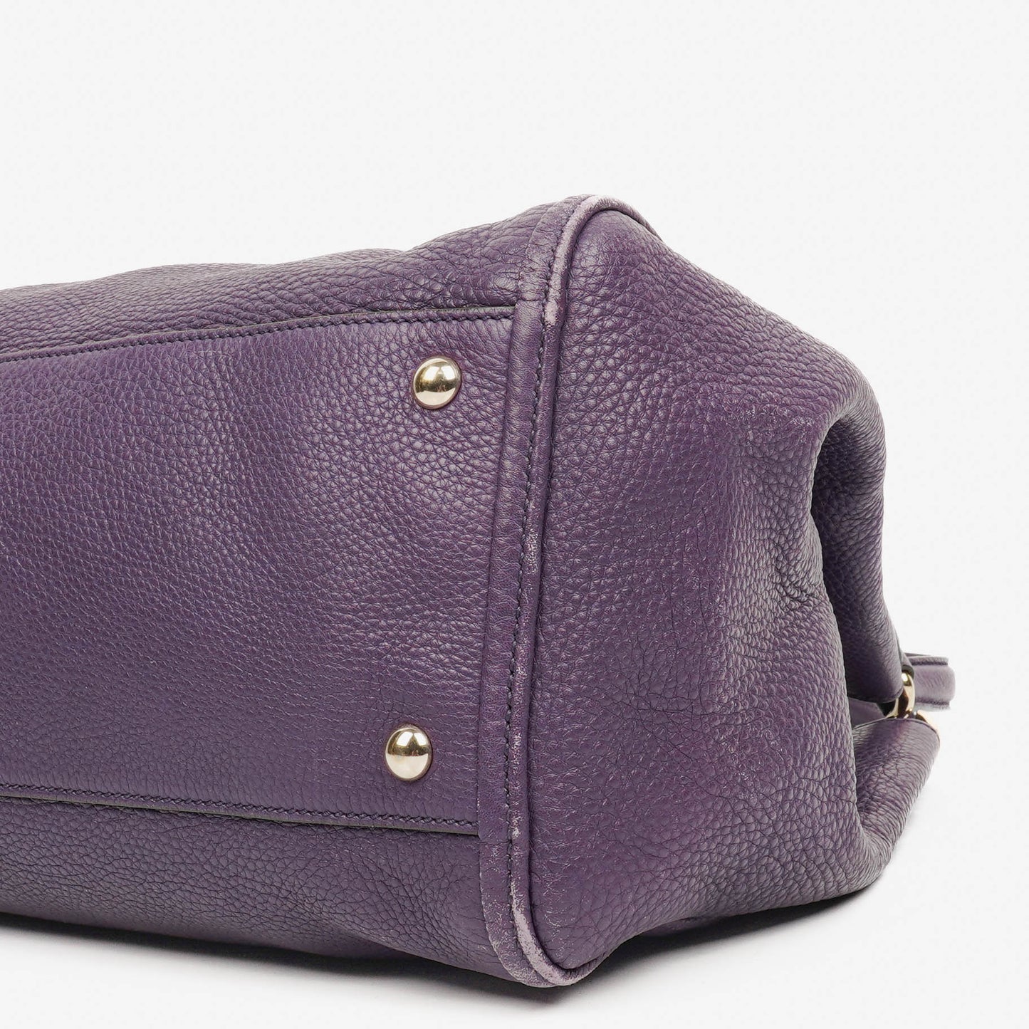 Gucci Purple Pebbled Leather Soho Top Handle Tote Bag