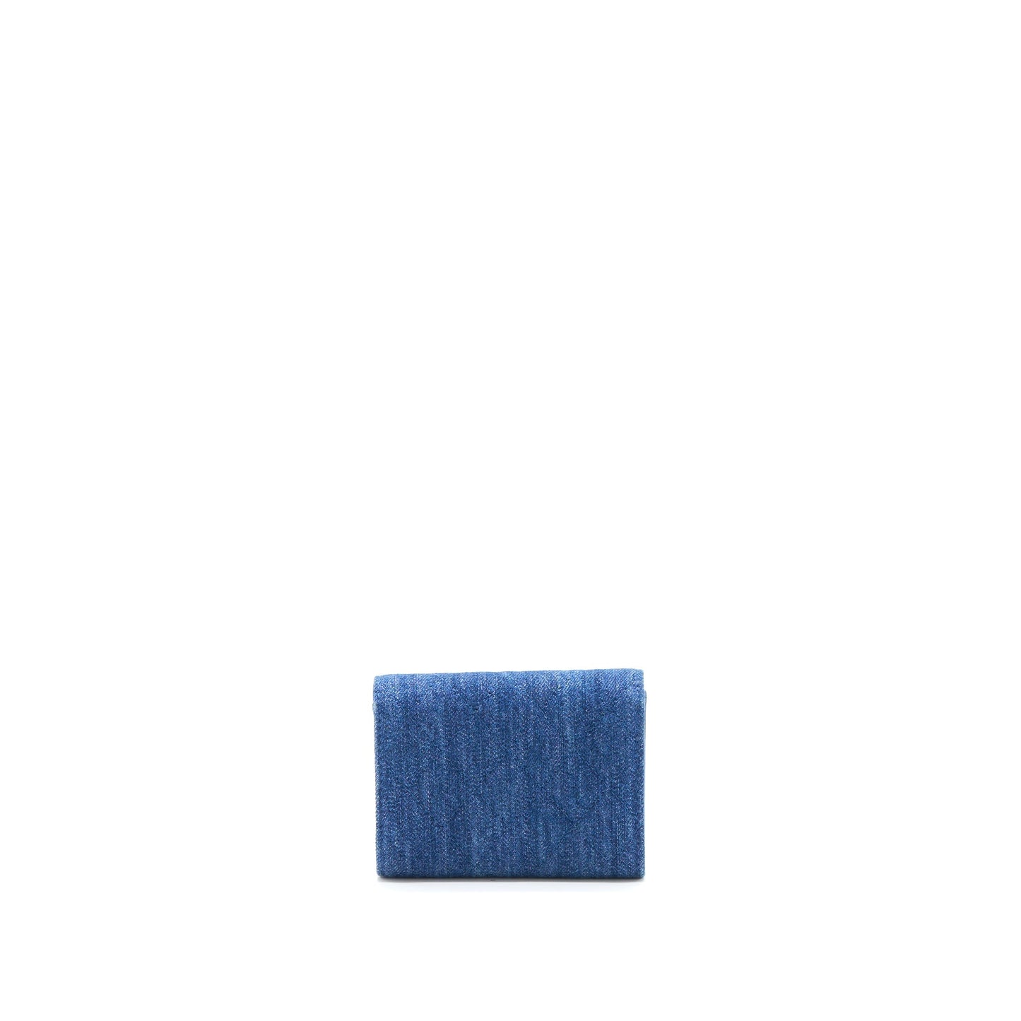 Chanel Flap Card Holder Camellia Denim Blue
