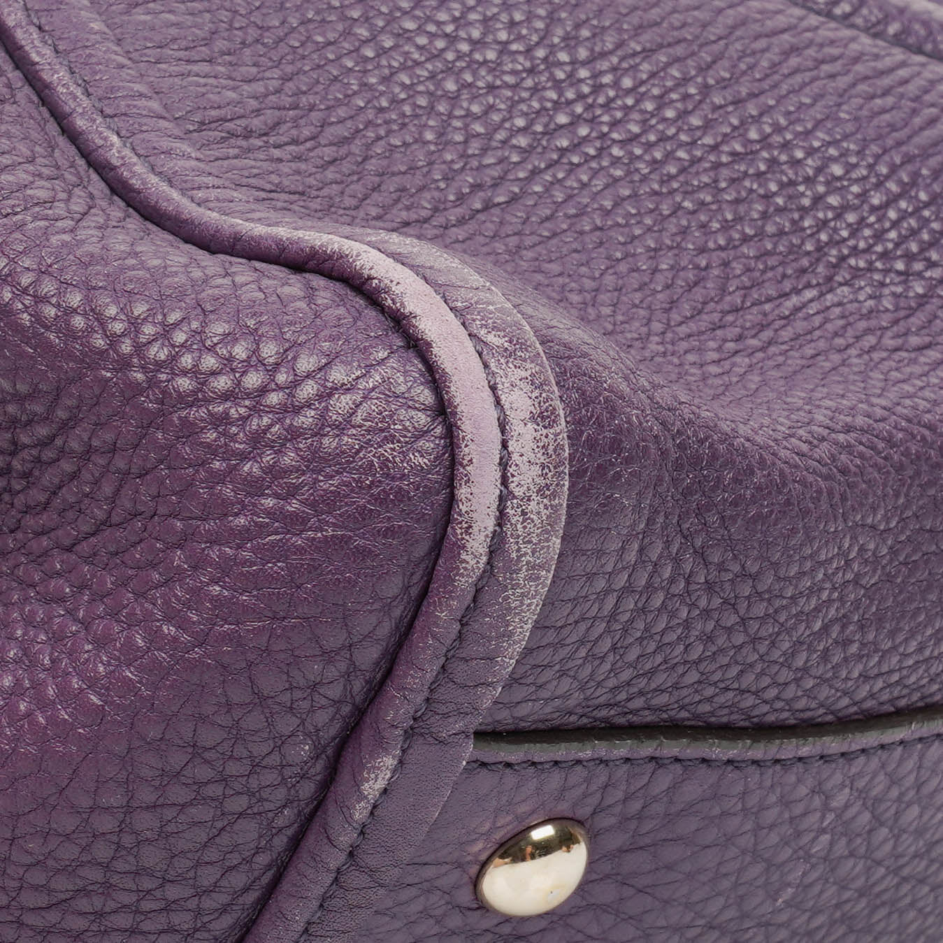 Gucci Purple Pebbled Leather Soho Top Handle Tote Bag