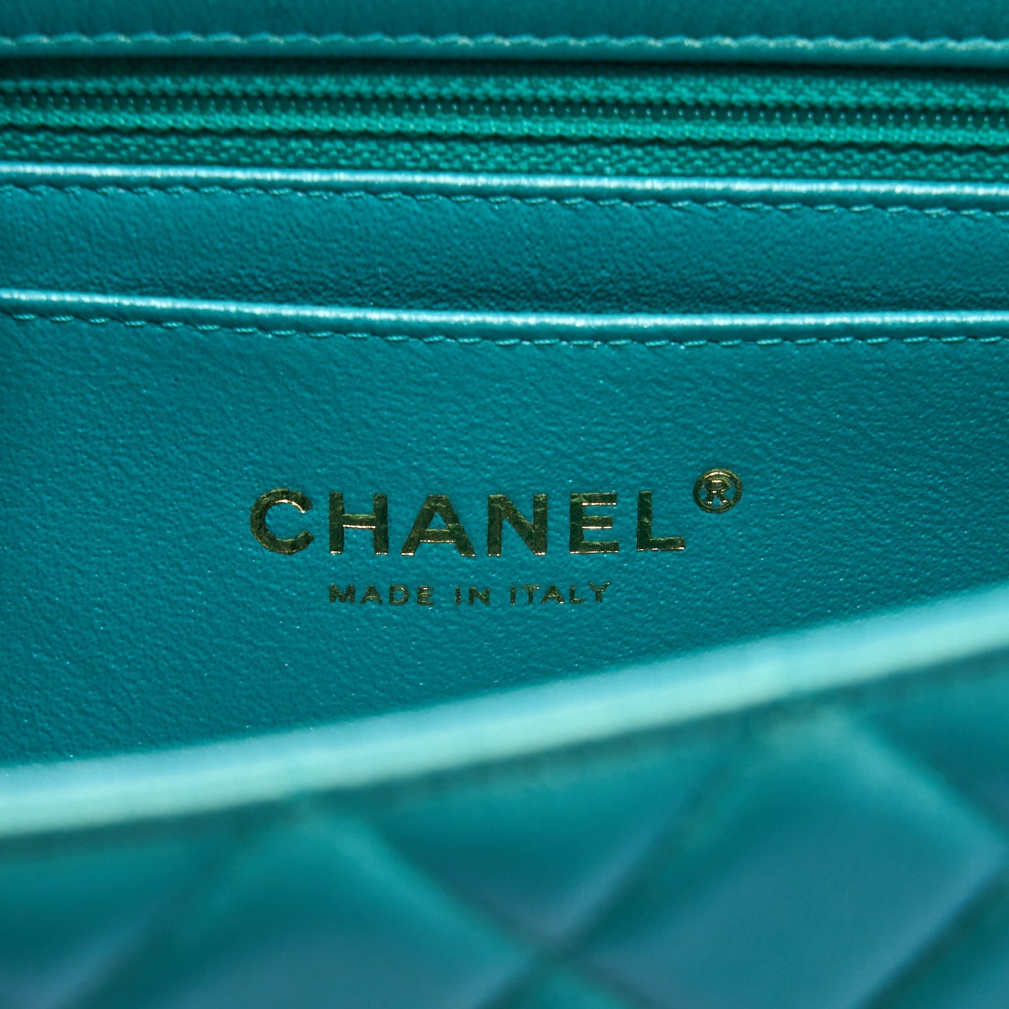 Chanel 21S Mini Rectangular Flap Bag Calfskin Iridescent Green L