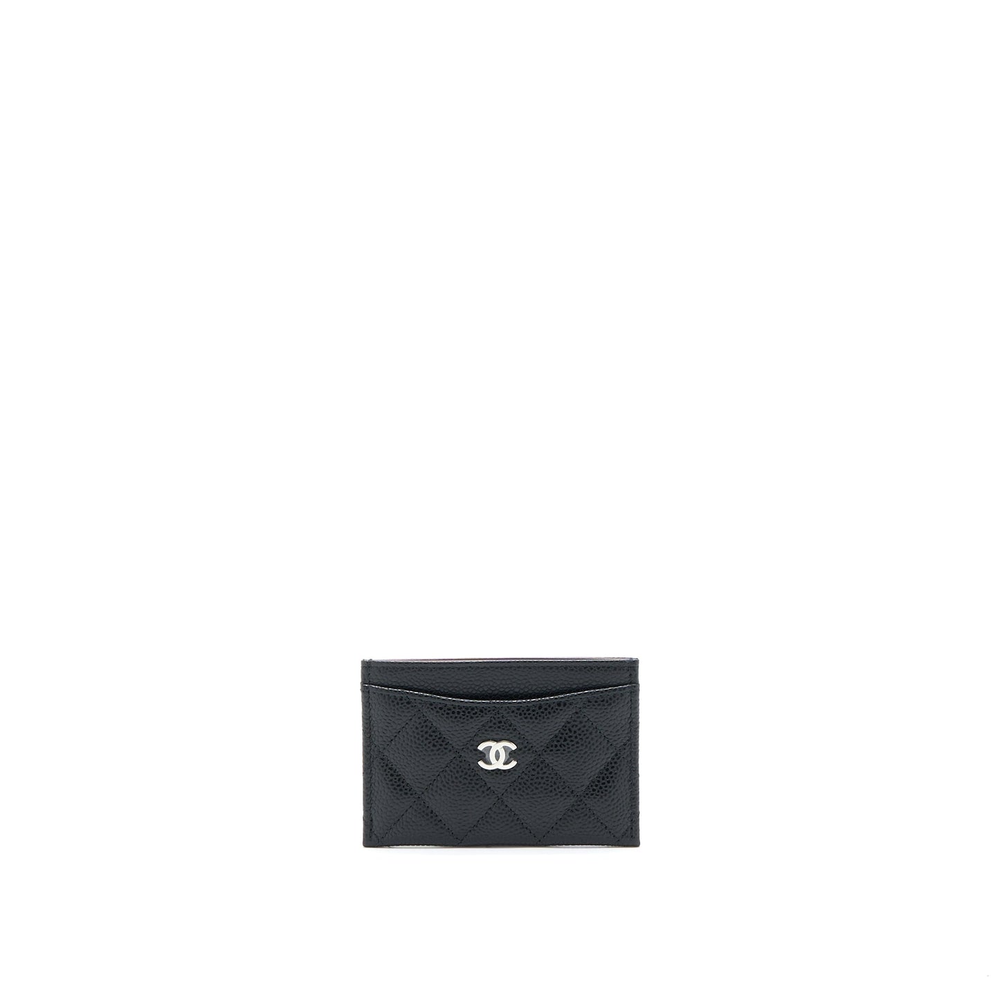 Chanel Classic  Holder Caviar Black SHW (Microchip)