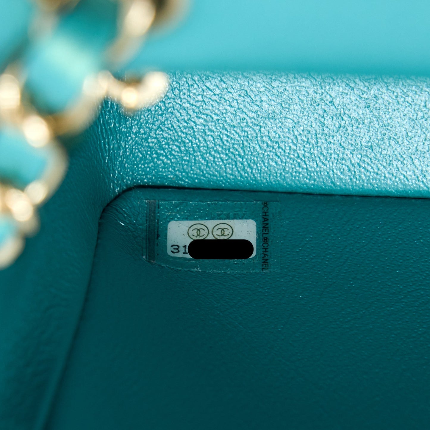 Chanel 21S Mini Rectangular Flap Bag Calfskin Iridescent Green L