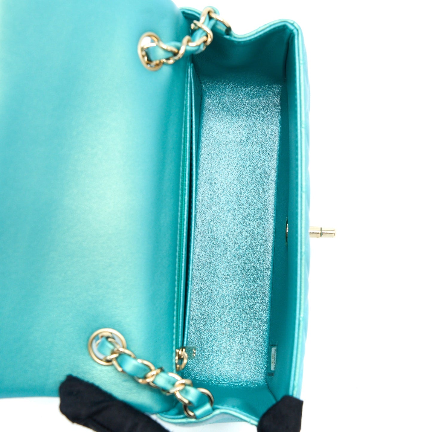 Chanel 21S Mini Rectangular Flap Bag Calfskin Iridescent Green L