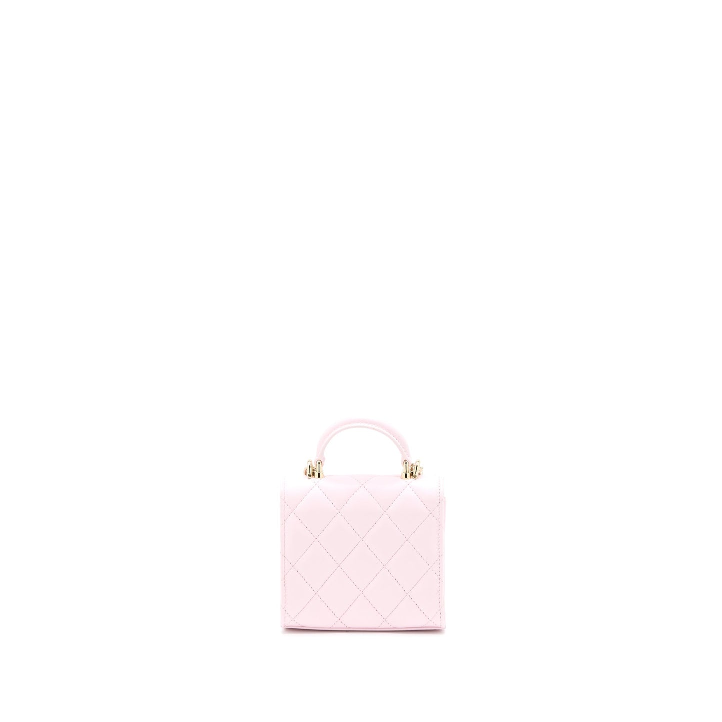 Chanel Top Handle Mini Flap Bag with Chain Lambskin Light Pink L