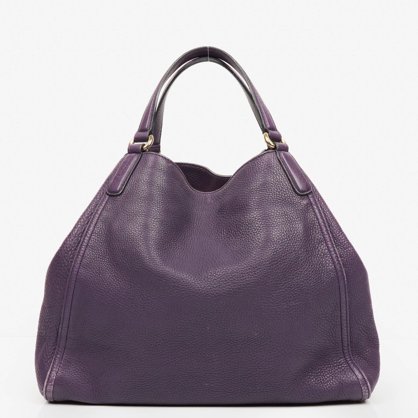 Gucci Purple Pebbled Leather Soho Top Handle Tote Bag