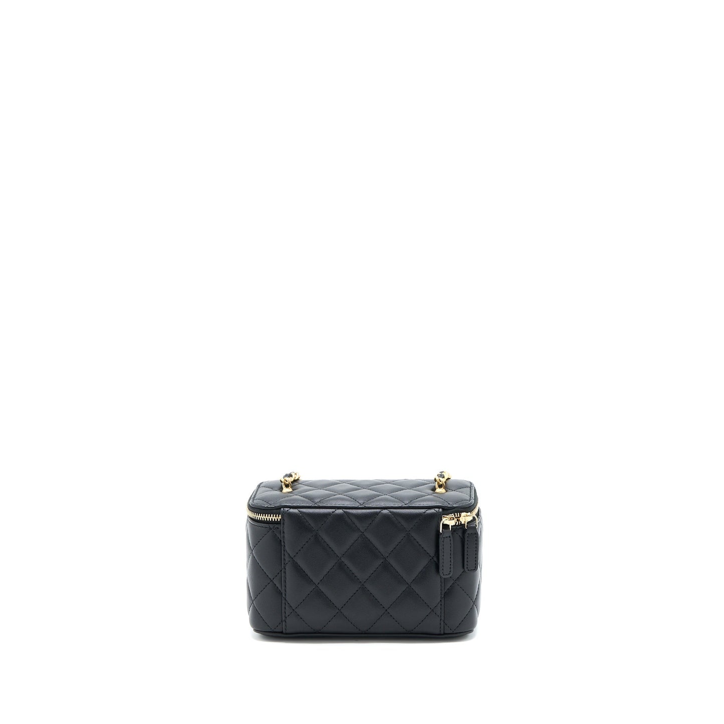 Chanel Pearl Crush Long Vanity Case Lambskin Black  (Microchip)