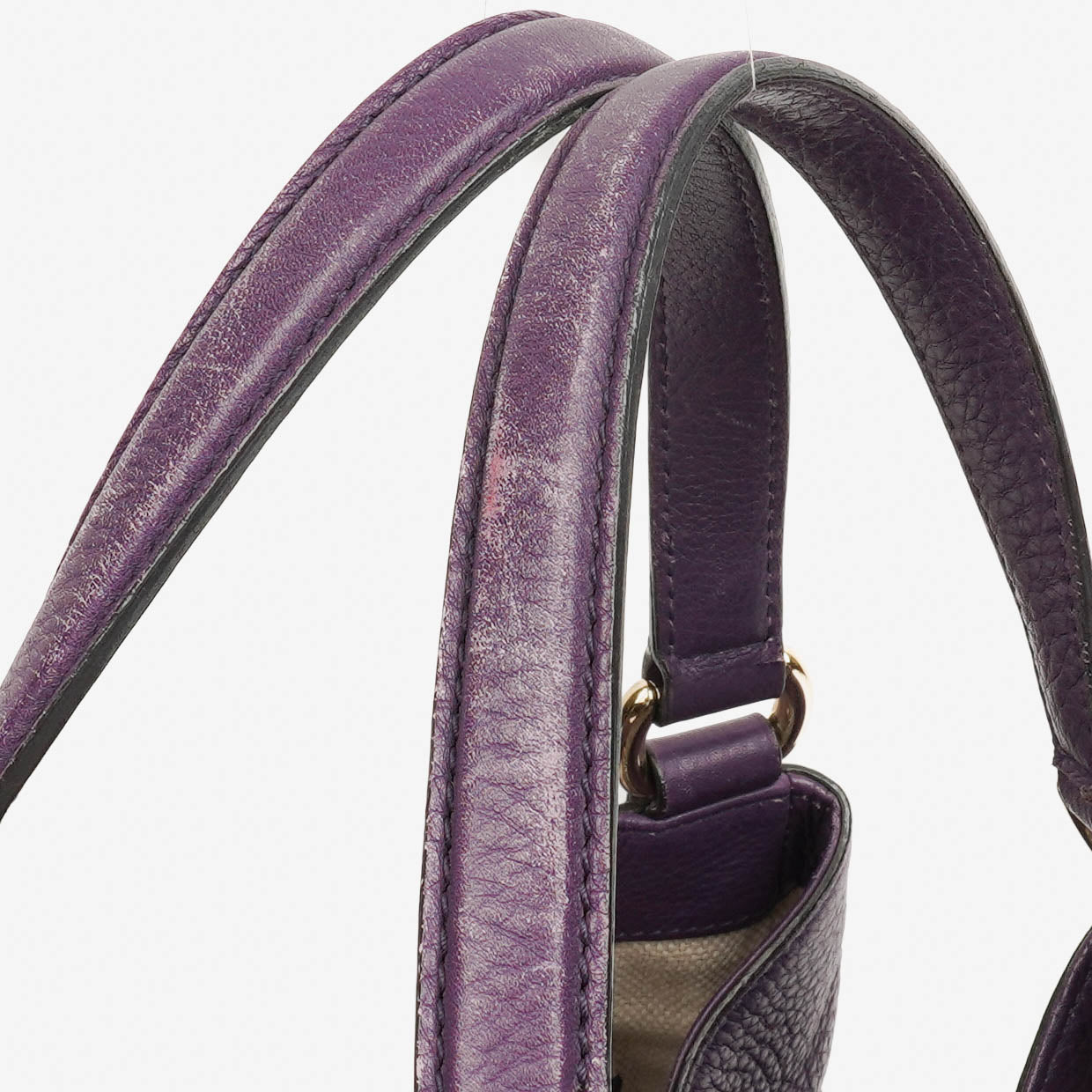 Gucci Purple Pebbled Leather Soho Top Handle Tote Bag