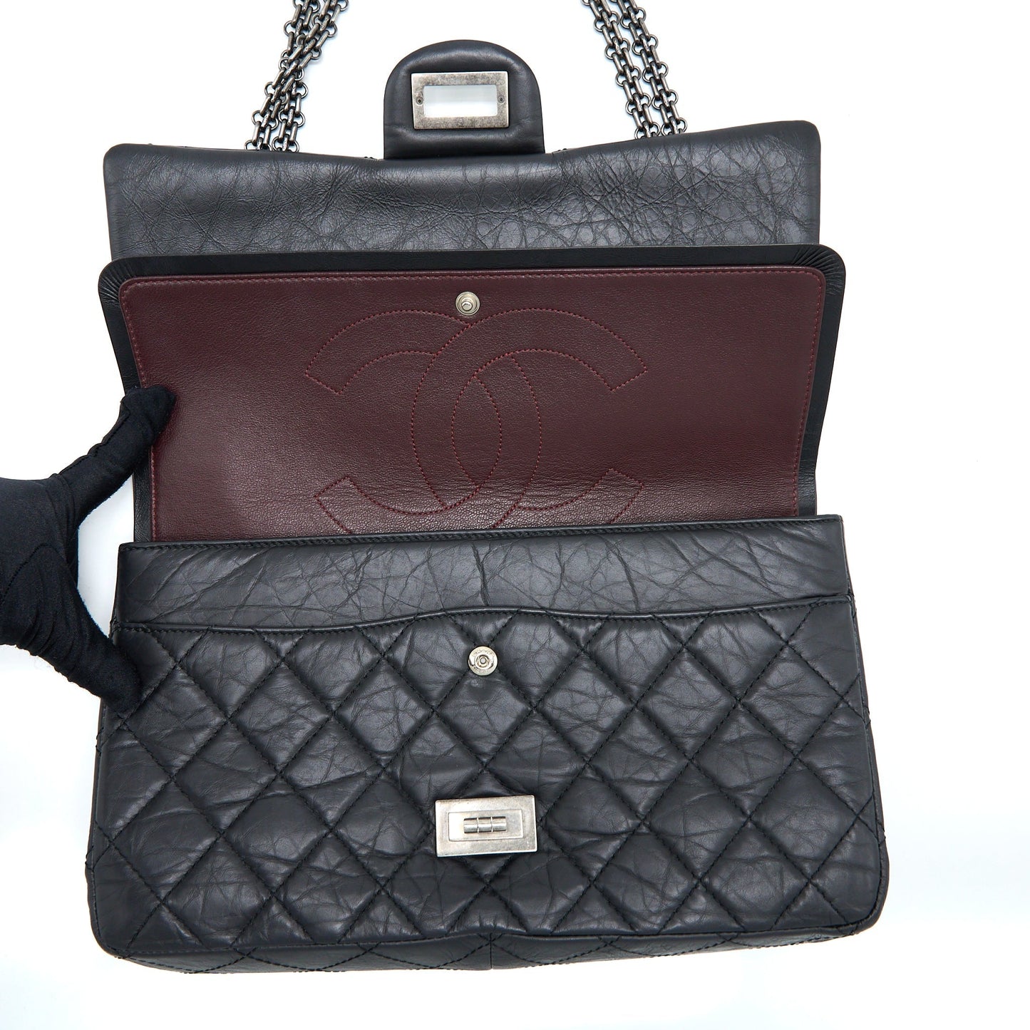 Chanel 2.55 Reissue 227 Aged Calfskin Black Ruthenium