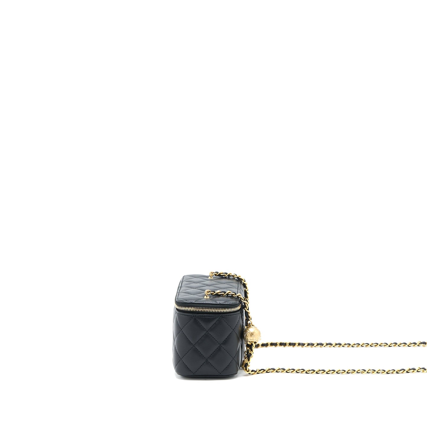 Chanel Pearl Crush Long Vanity Case Lambskin Black  (Microchip)