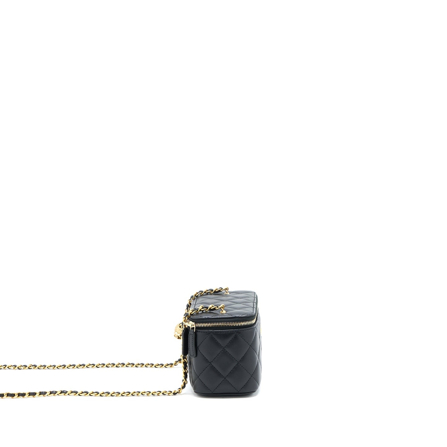 Chanel Pearl Crush Long Vanity Case Lambskin Black  (Microchip)