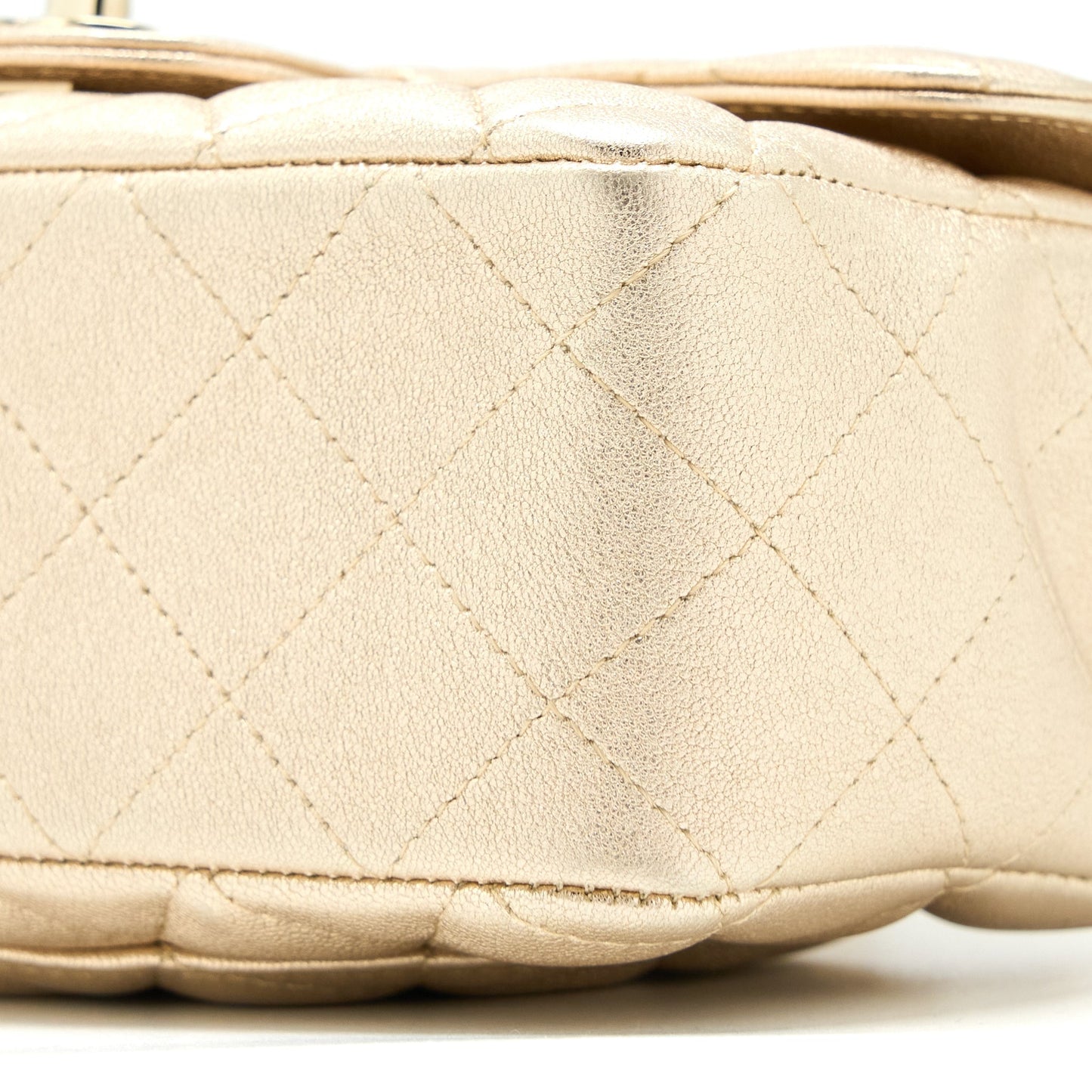 Chanel 21P Mini Rectangular Flap Bag Grained Lambskin Gold L