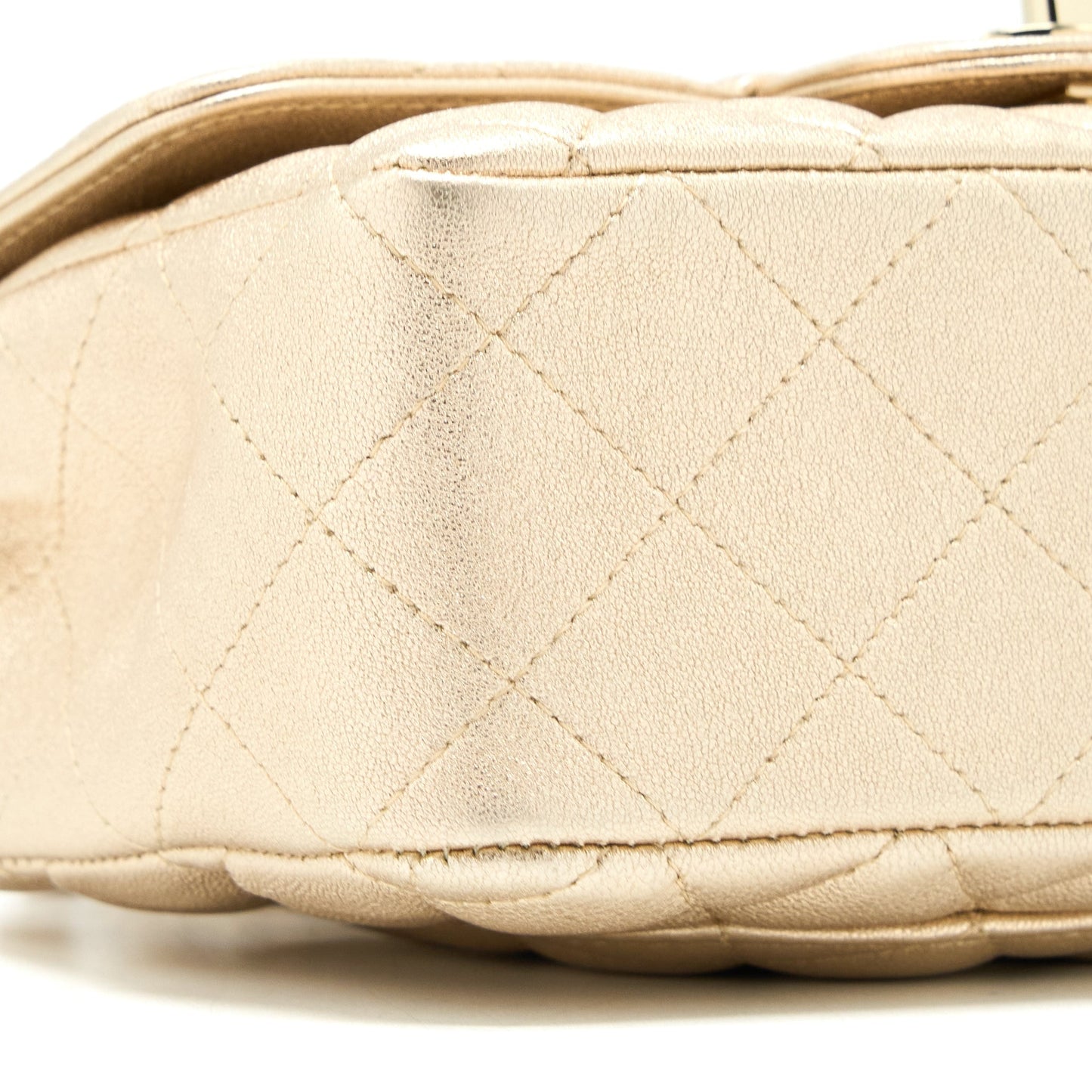 Chanel 21P Mini Rectangular Flap Bag Grained Lambskin Gold L