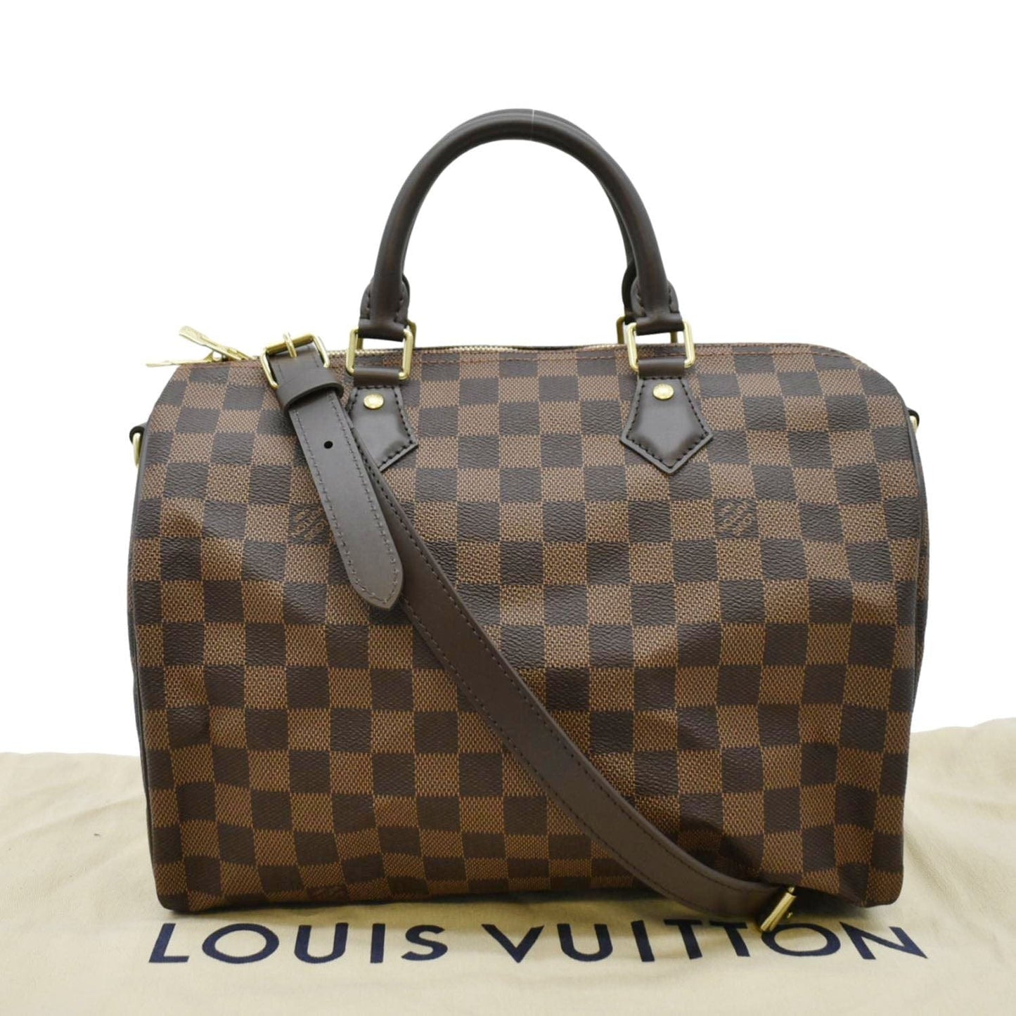 LOUIS VUITTON  30 Bandouliere Damier Ebene Satchel Bag Brown