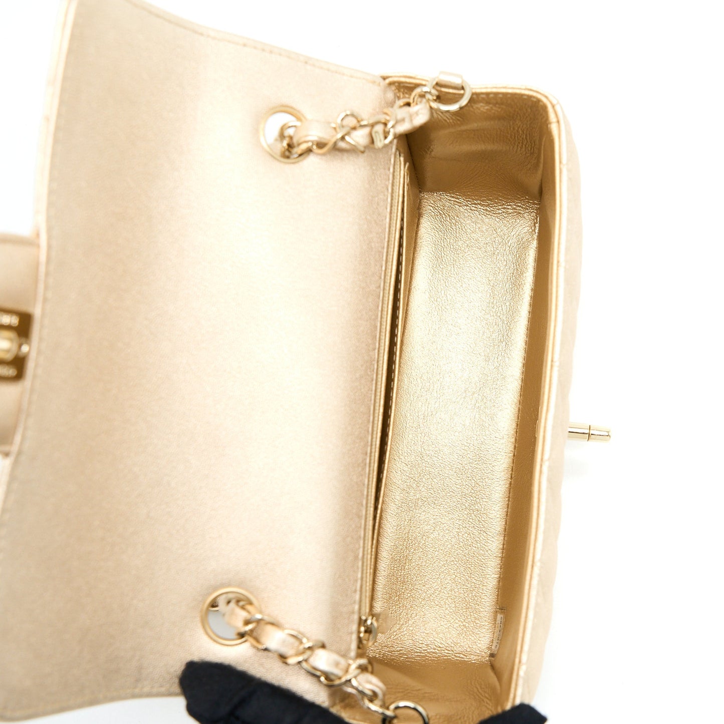 Chanel 21P Mini Rectangular Flap Bag Grained Lambskin Gold L
