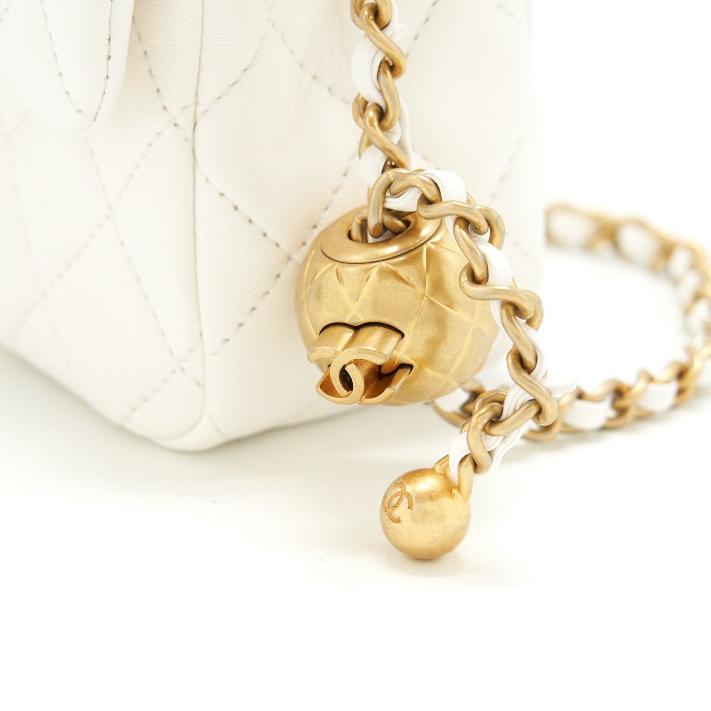 Chanel Mini Rectangular Pearl Crush White
