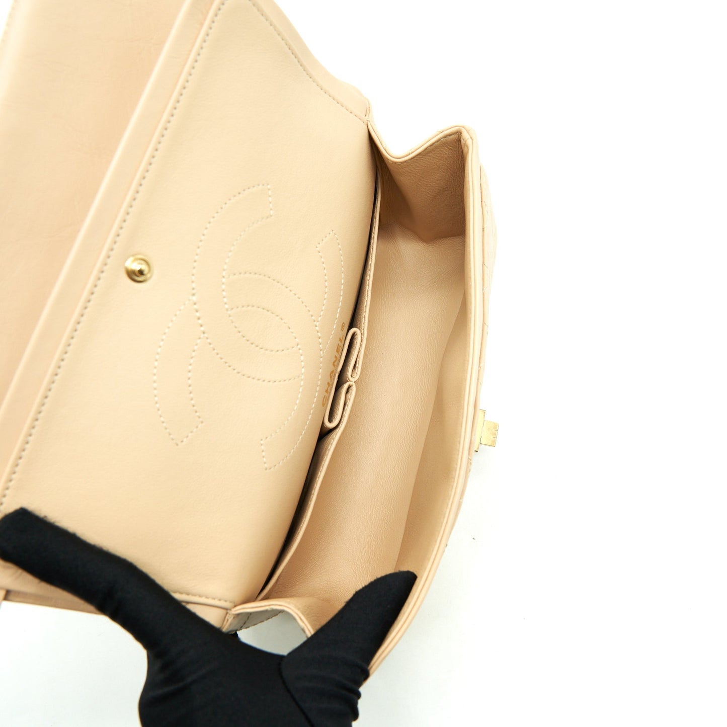 Chanel 2.55 225 Reissue Double Flap Bag Calfskin Light Beige