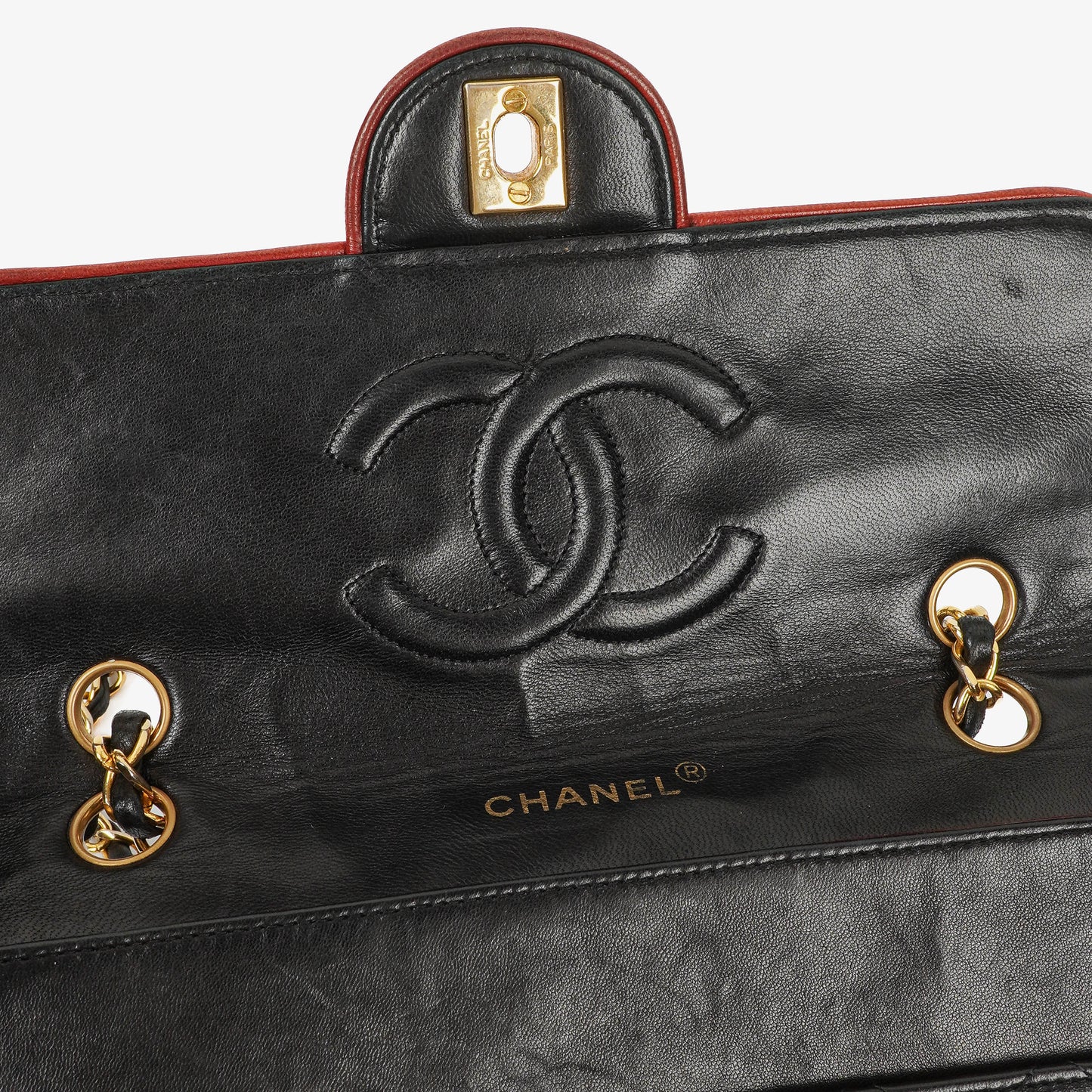 Chanel Medium Single Flap Bag Black Quilted Lambskin With 24K Gold-Plated Hardware