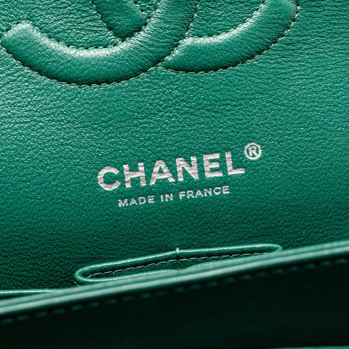 Chanel Medium Classic double flap bag lambskin green