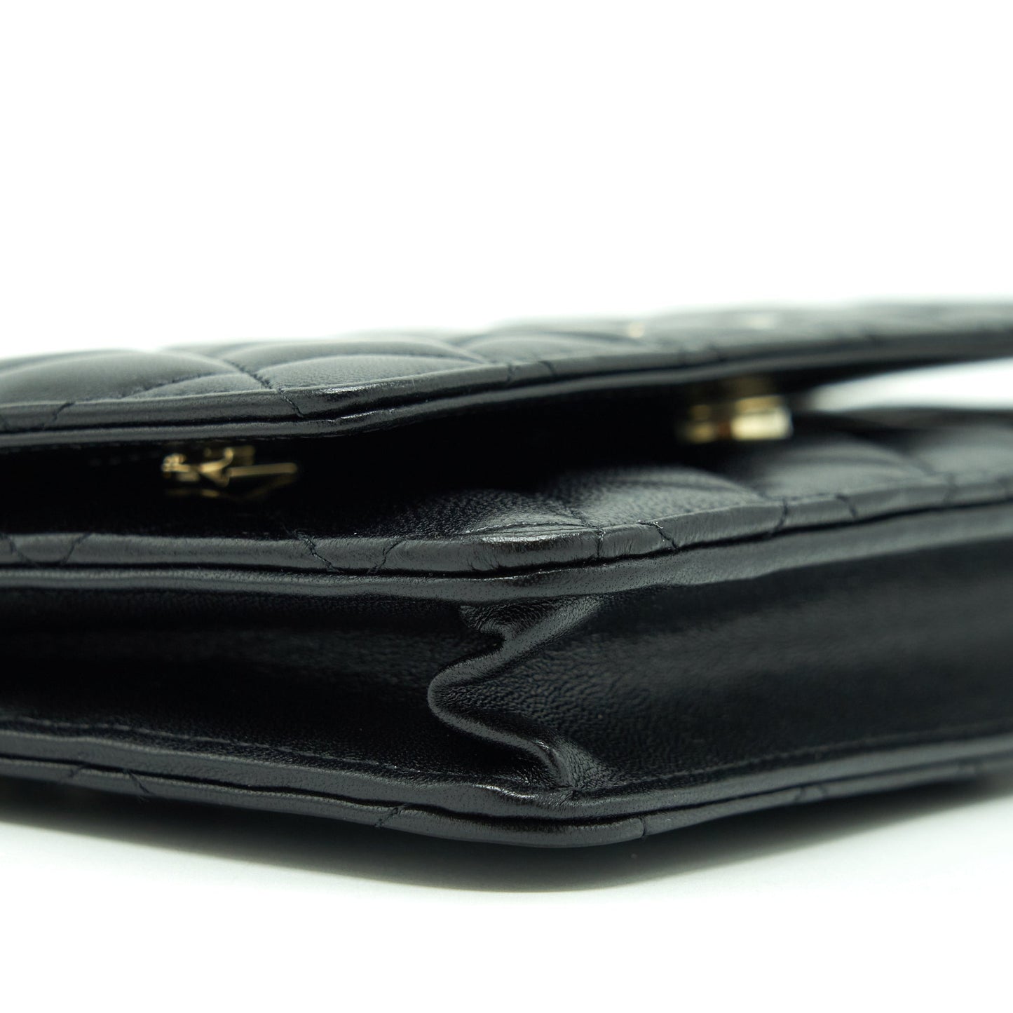 Chanel Ribbon Wallet On Chain Lambskin Black L