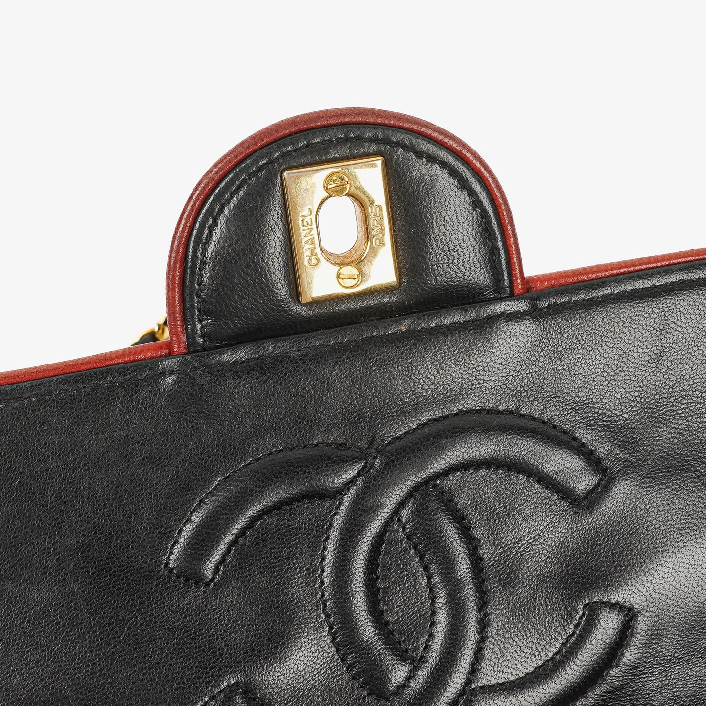 Chanel Medium Single Flap Bag Black Quilted Lambskin With 24K Gold-Plated Hardware