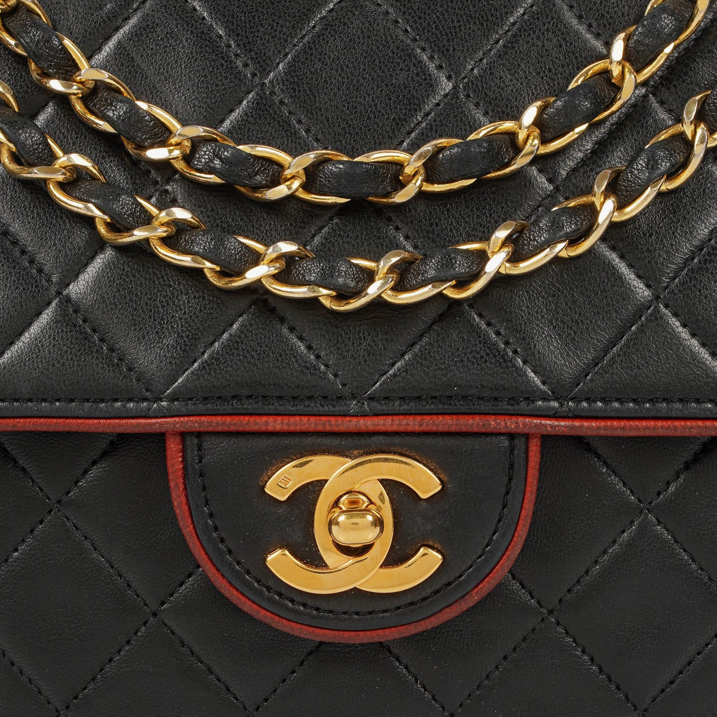 Chanel Medium Single Flap Bag Black Quilted Lambskin With 24K Gold-Plated Hardware