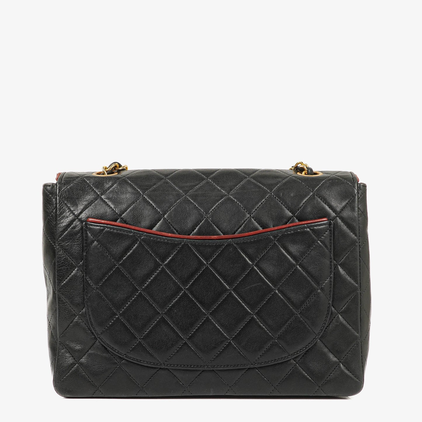 Chanel Medium Single Flap Bag Black Quilted Lambskin With 24K Gold-Plated Hardware