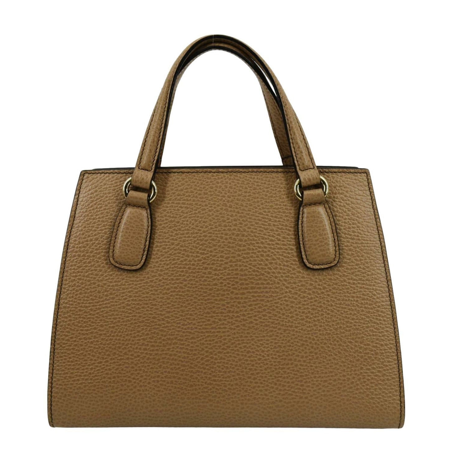 GUCCI Soho Leather Top Handle Hobo Bag Beige 607722