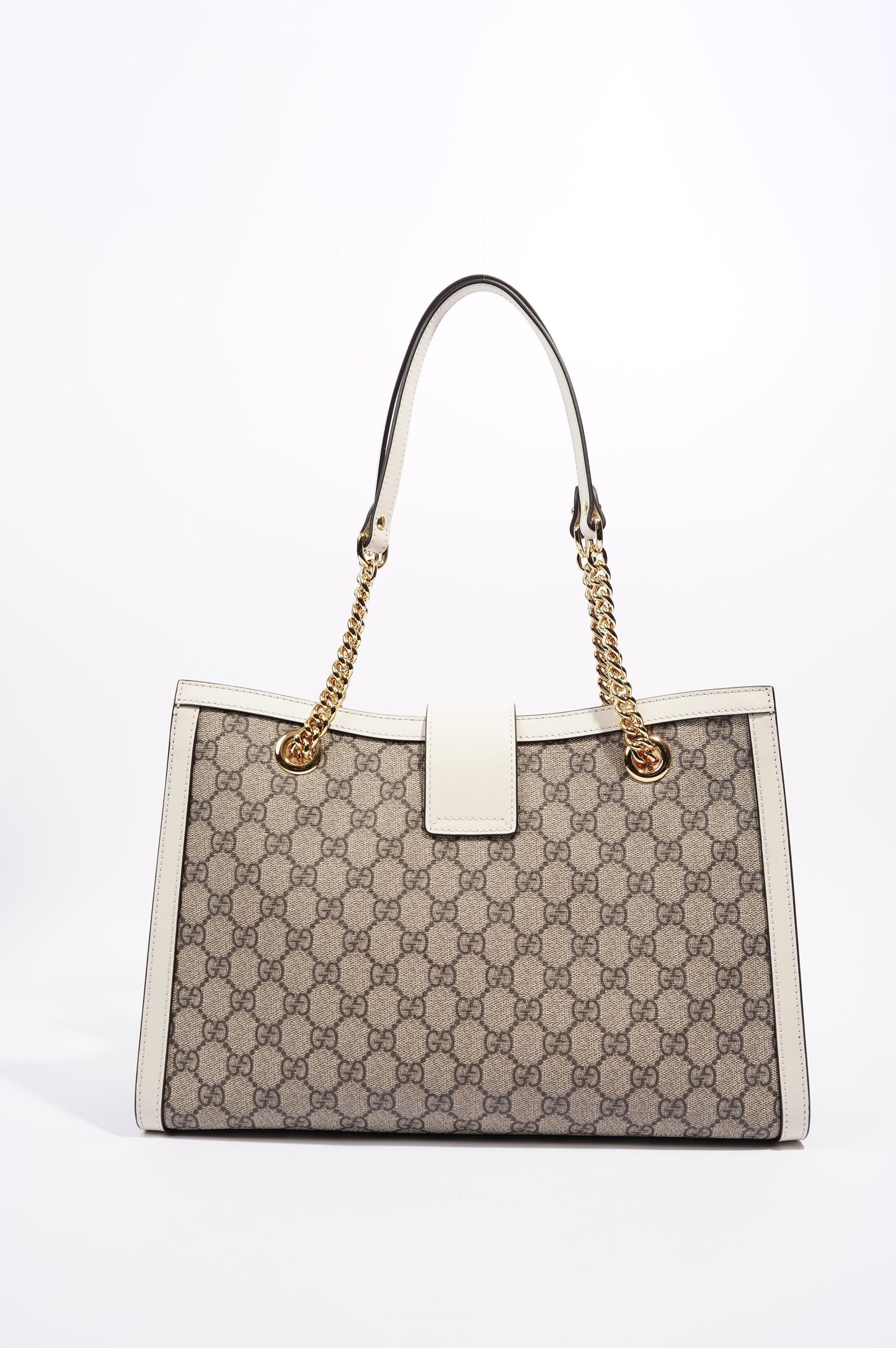 Gucci Womens Padlock Bag Supreme Cream Medium