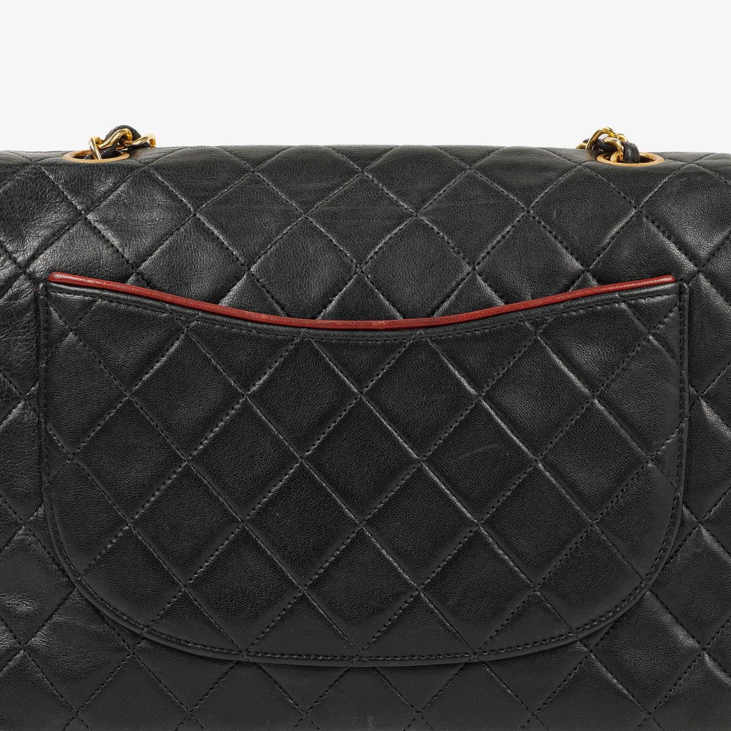 Chanel Medium Single Flap Bag Black Quilted Lambskin With 24K Gold-Plated Hardware