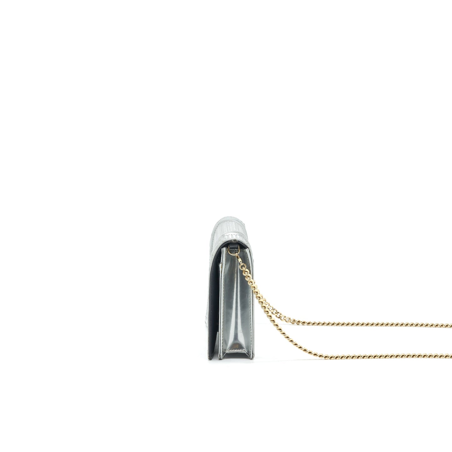 Dior Diorama Wallet on Chain Metallic Silver