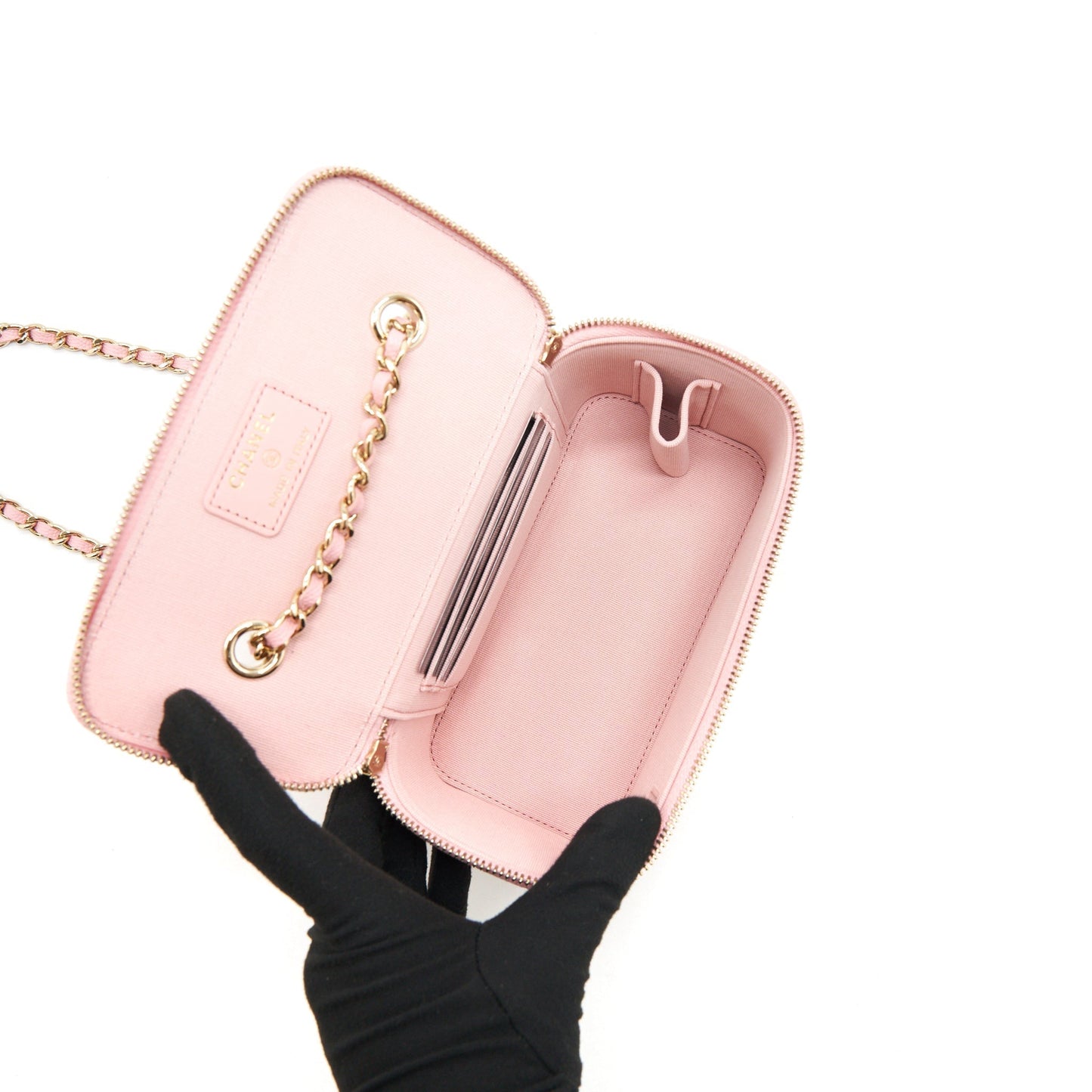Chanel 22C Long Vanity with Chain Caviar Light Pink L
