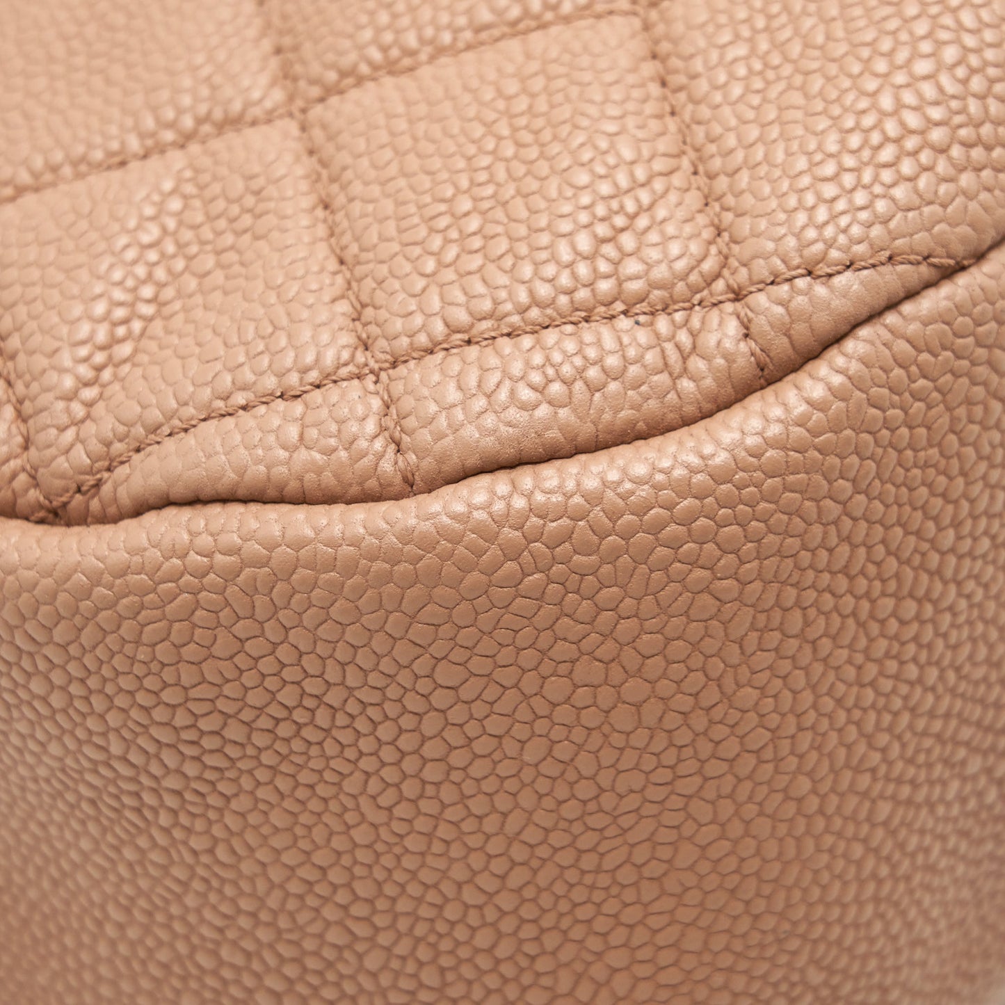 Chanel Round Flap Bag Caviar Dark Beige