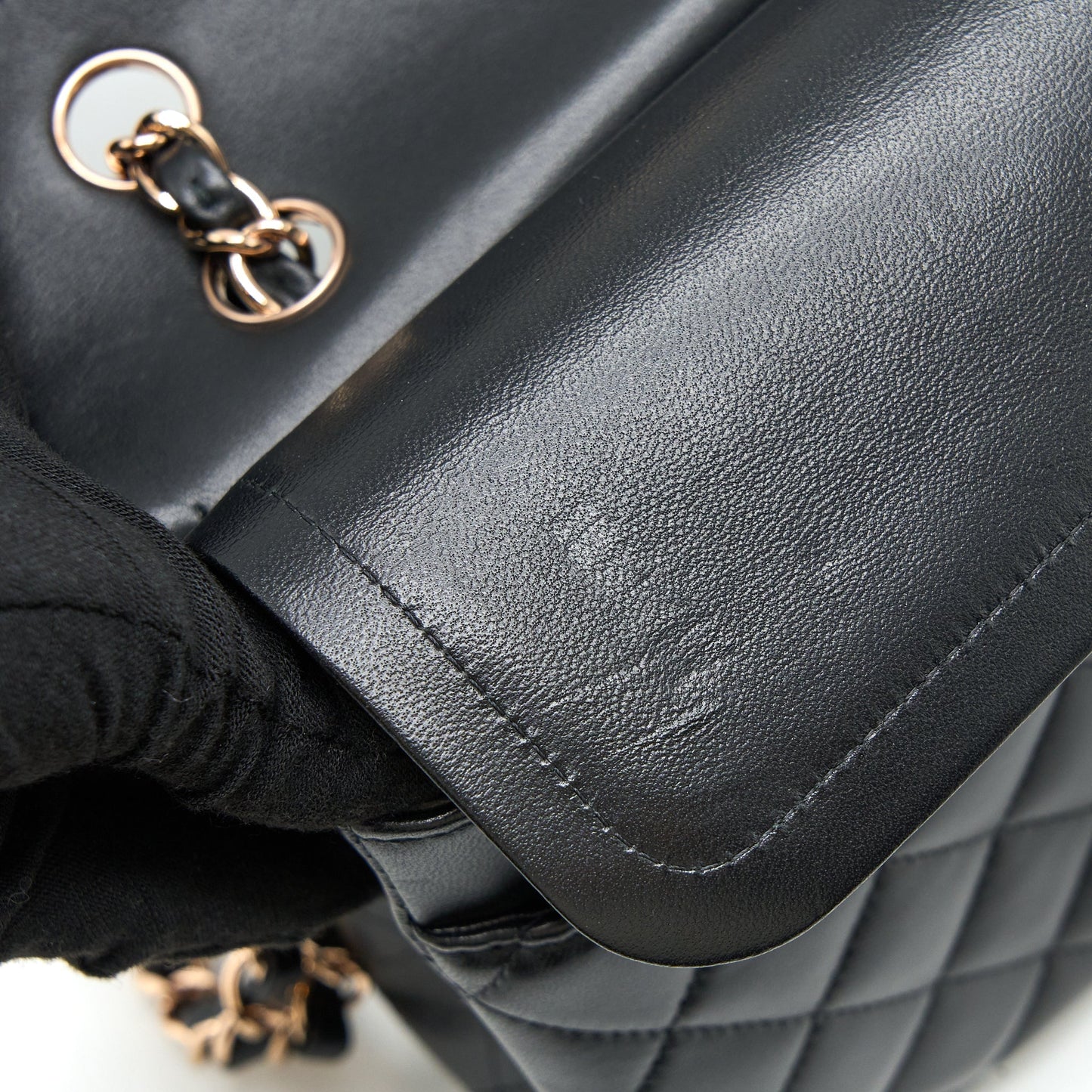 Chanel Medium Classic Flap Bag Lambskin Black R (Microchip)