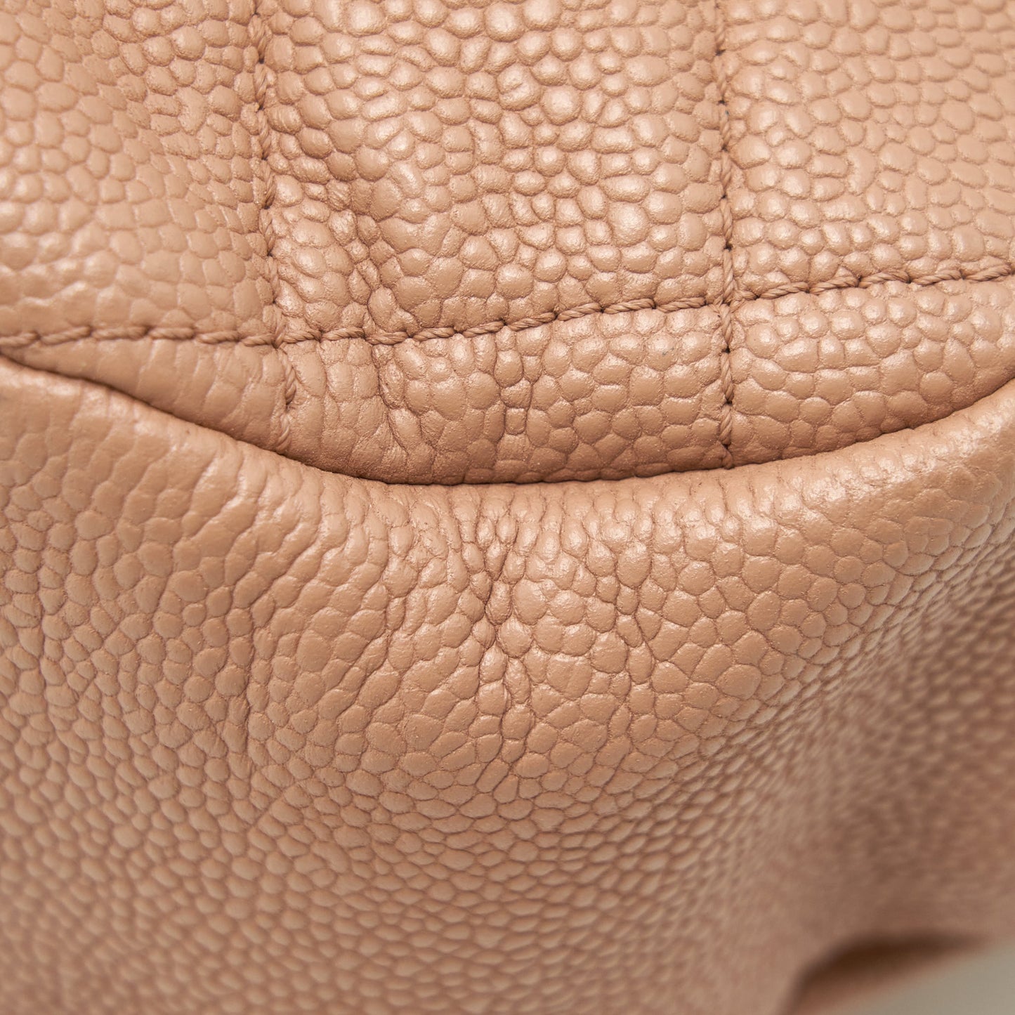 Chanel Round Flap Bag Caviar Dark Beige