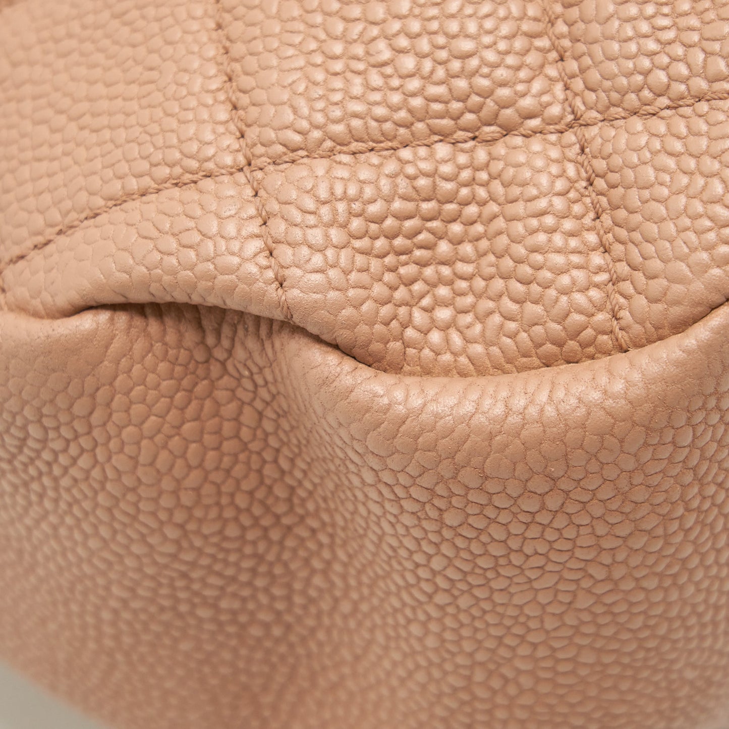 Chanel Round Flap Bag Caviar Dark Beige