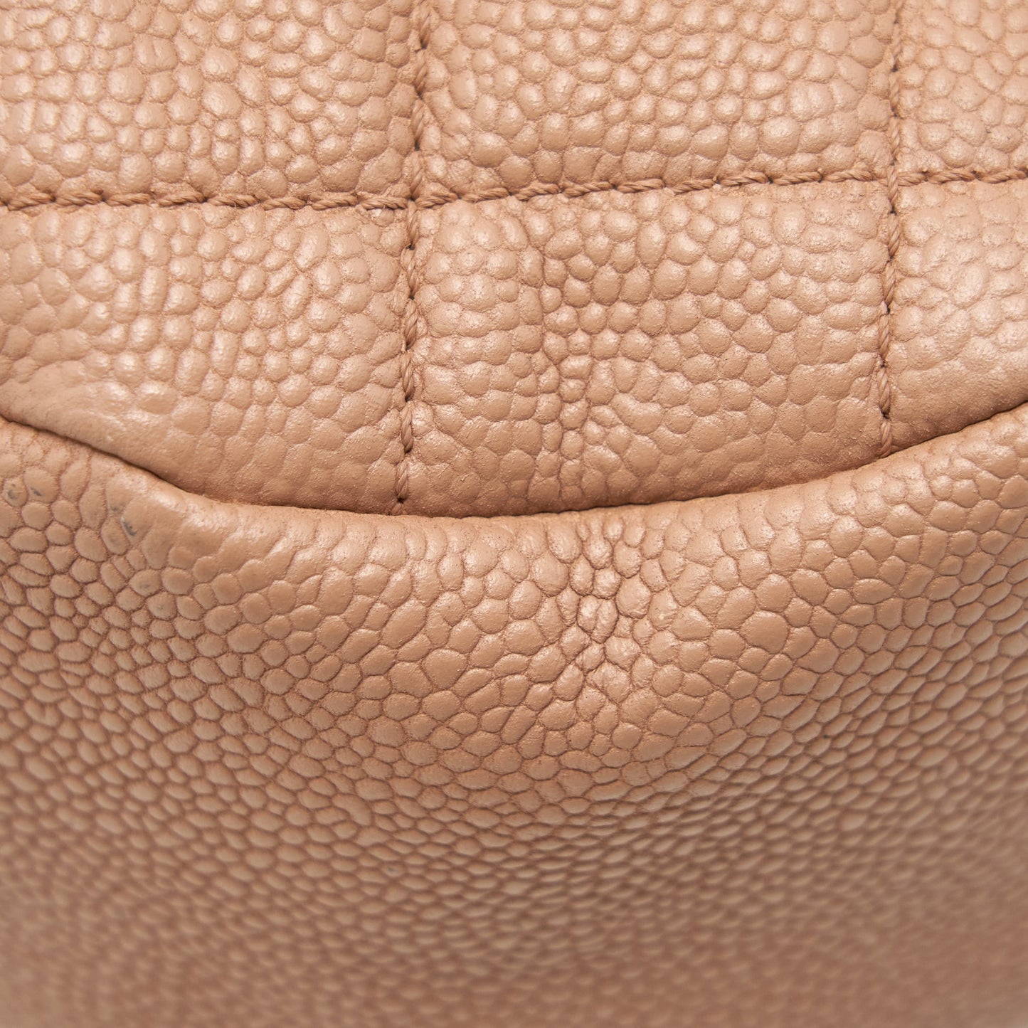 Chanel Round Flap Bag Caviar Dark Beige