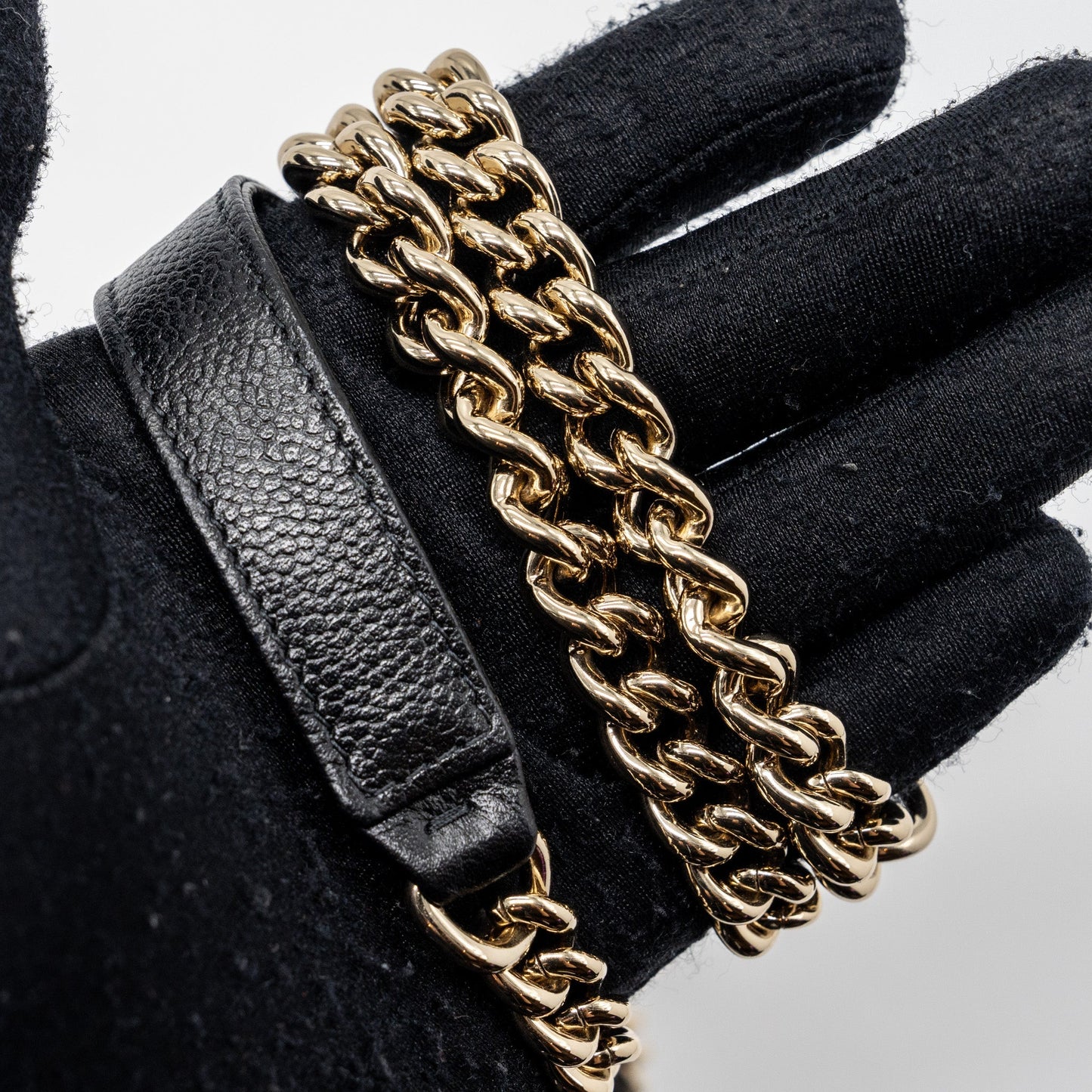 Chanel Boy Wallet On Chain Caviar Black L (microchip)