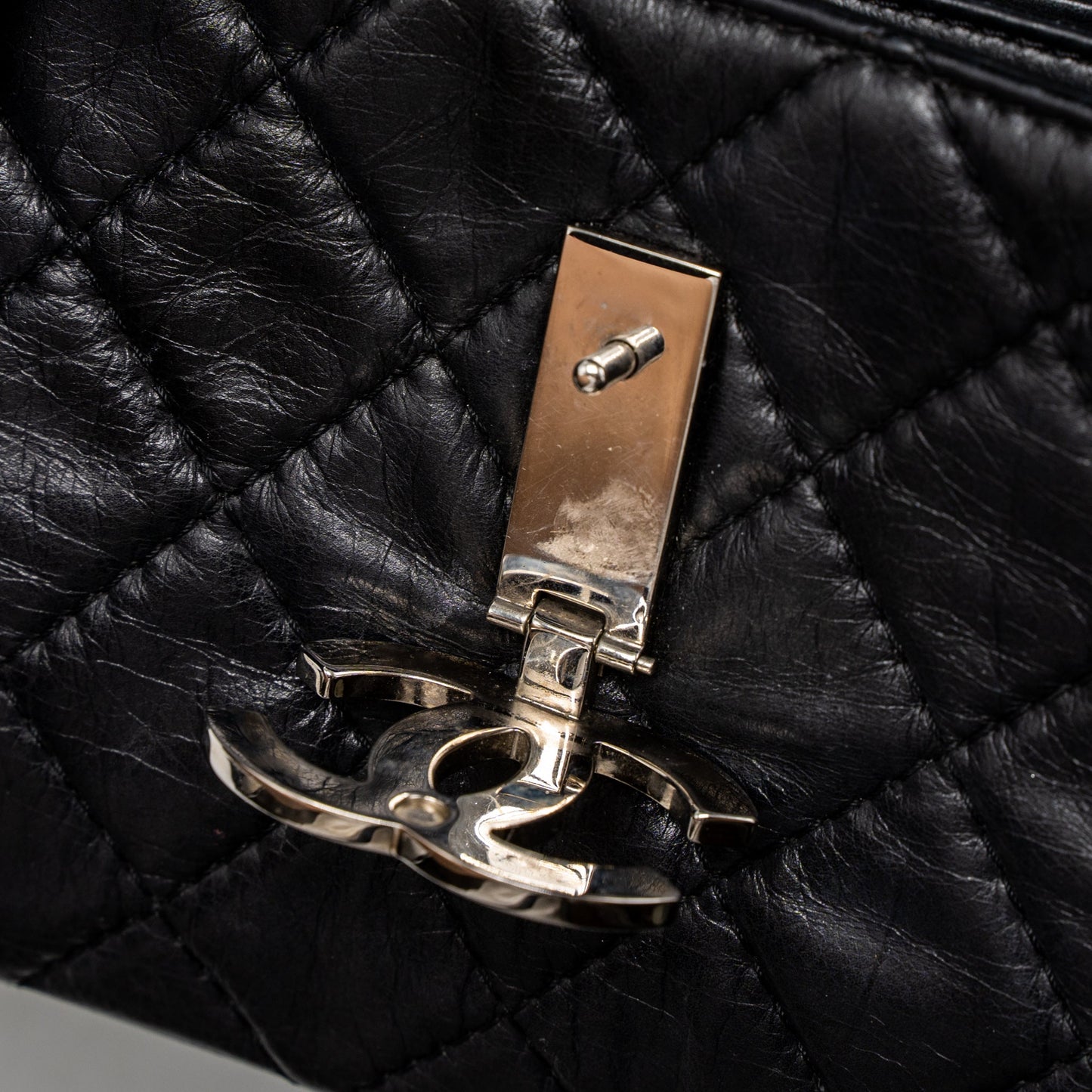 Chanel Giant CC Logo Bag Calfskin Navy