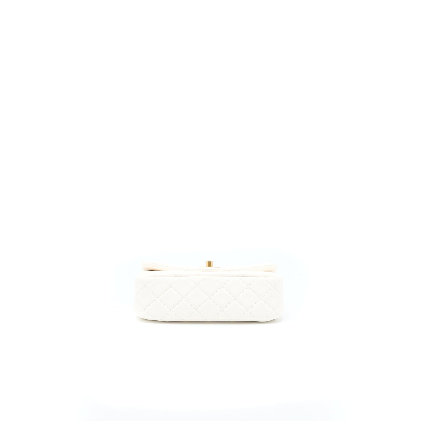 Chanel Pearl Crush Mini Rectangular Lambskin White  (Microchip)