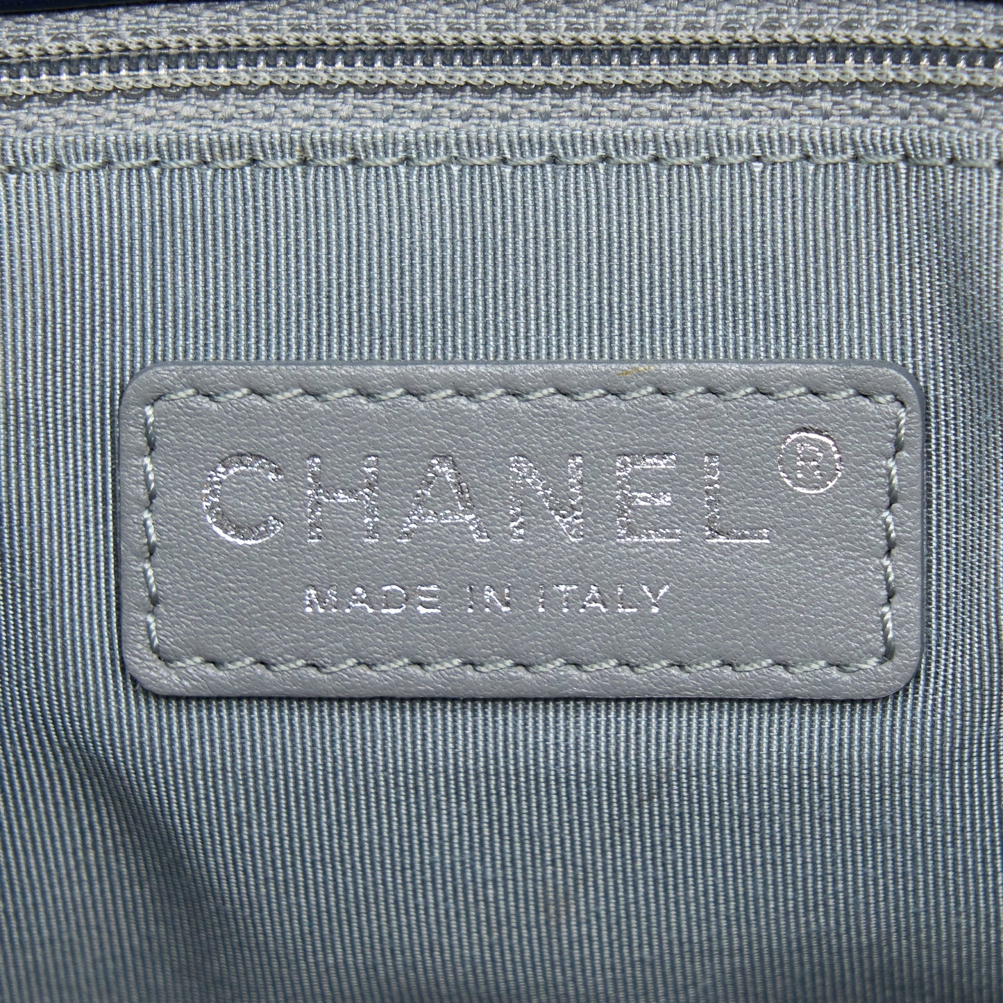 Chanel Flap Hobo Bag Calfskin Navy With Ruthenium Sliver Hardware