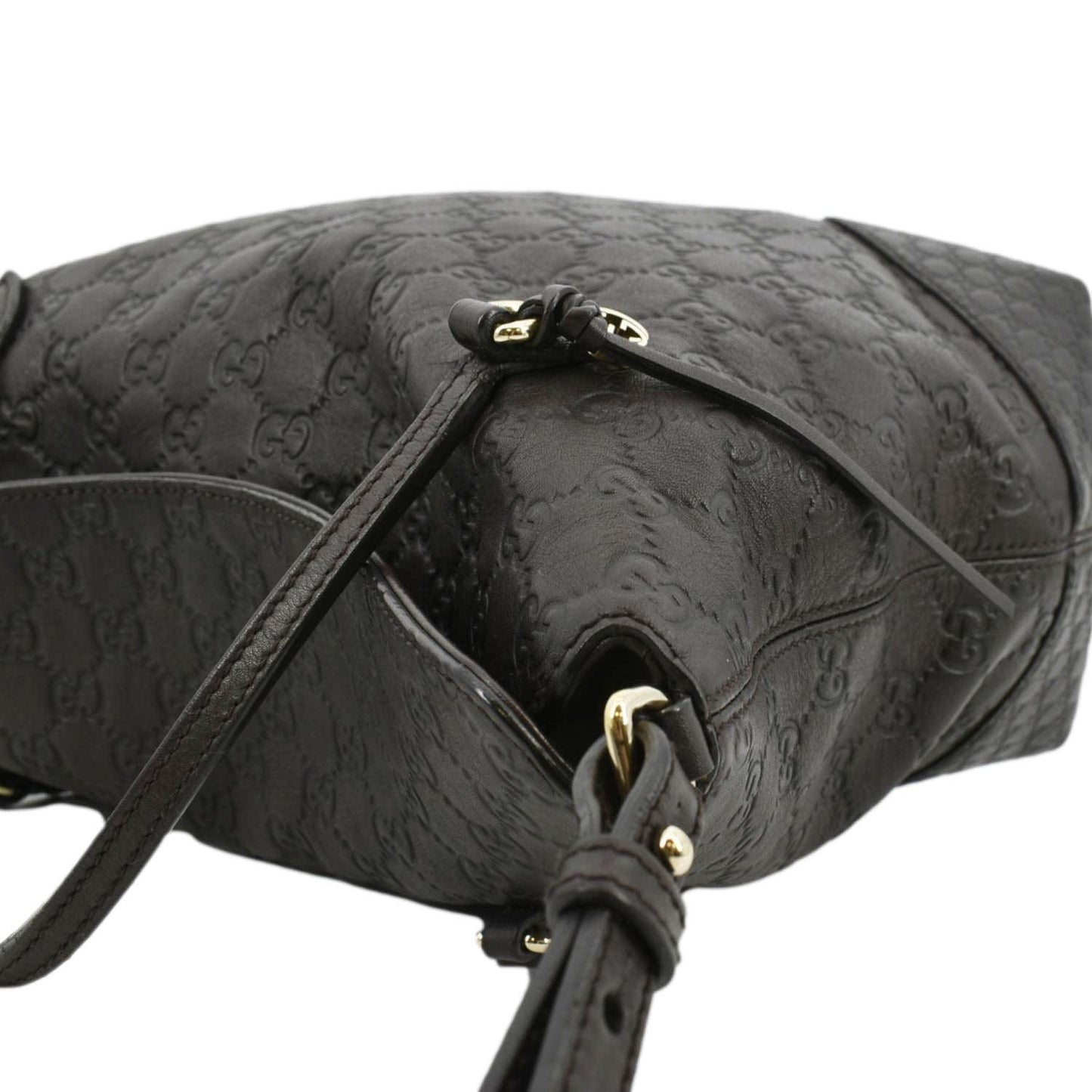GUCCI Bree Medium Leather Top Handle Shoulder Bag Dark Brown 353120